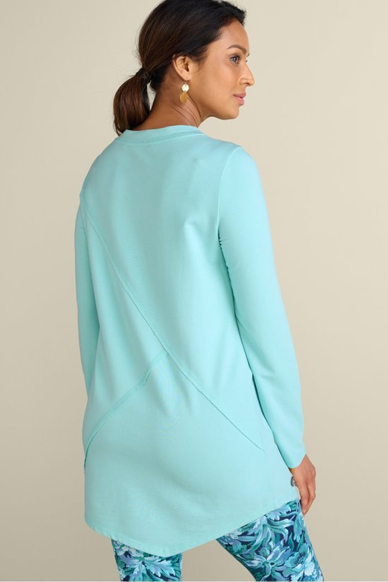 Dove French Terry Asymmetrical Tunic