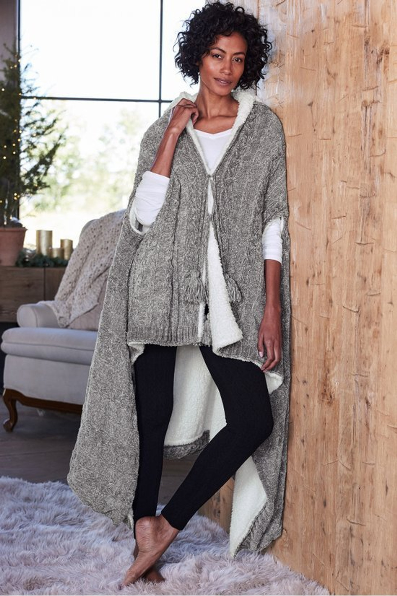 Chenille Sherpa Wearable Throw