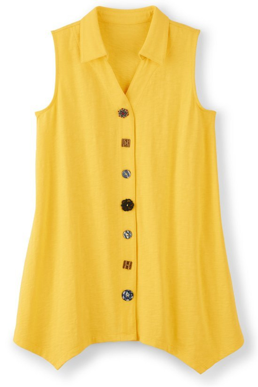 Danielle Button Sleeveless Tunic1253