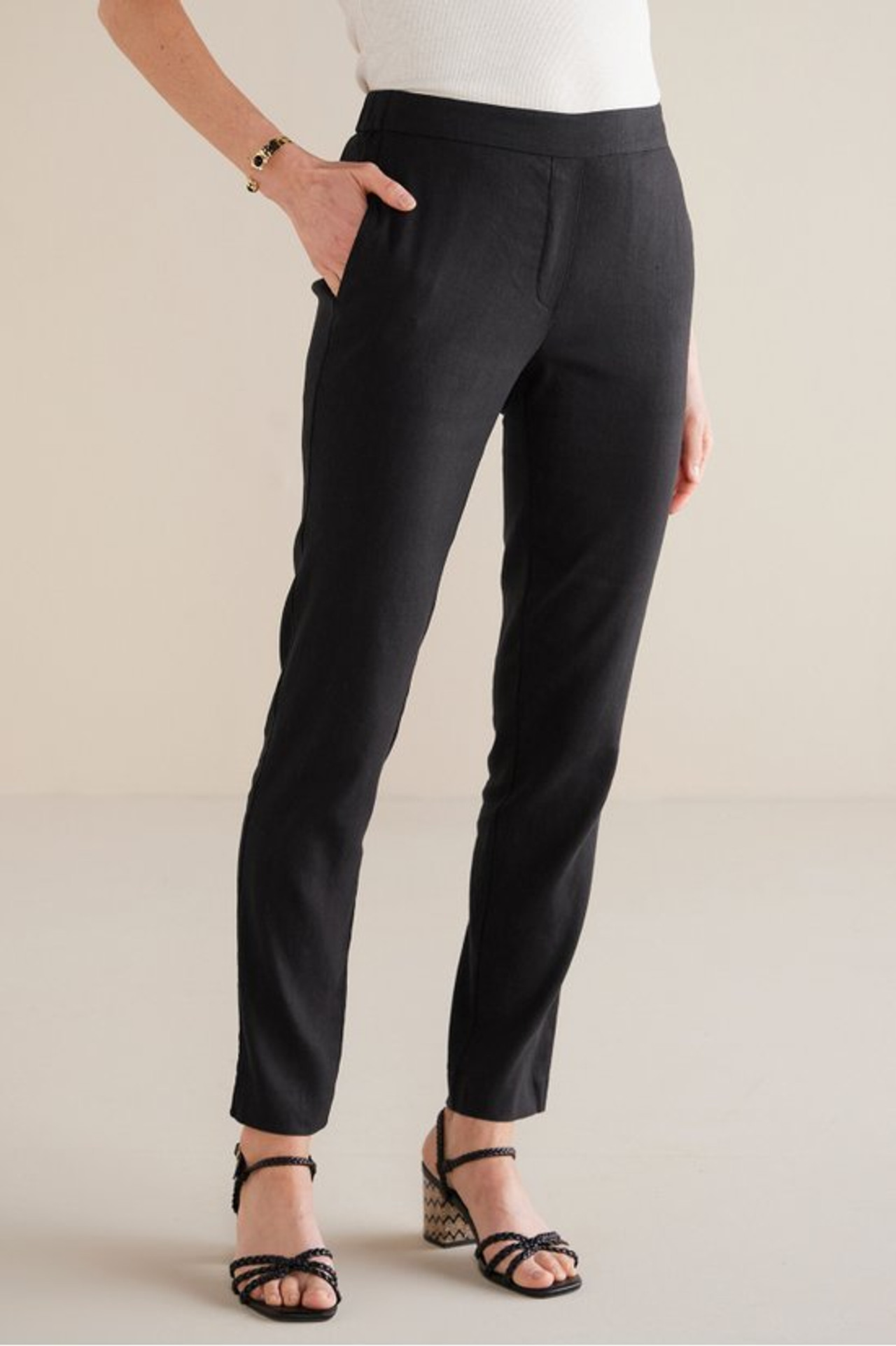 Isla Stretch Linen Slim Leg Pants