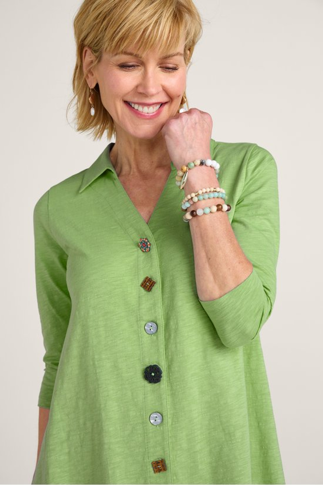 Danielle Button 3/4 Sleeve Tunic