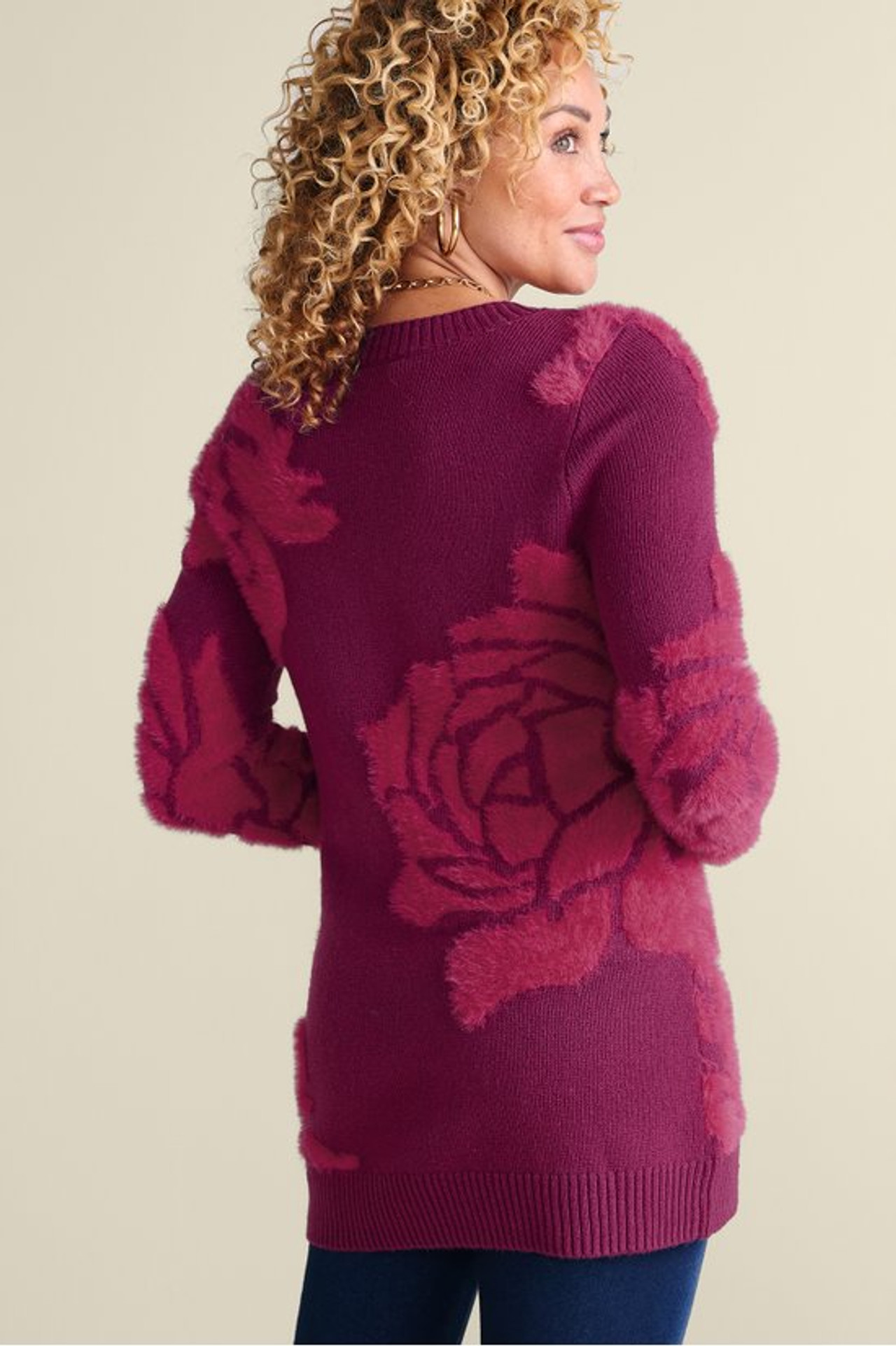 Isadora Eyelash Floral Sweater