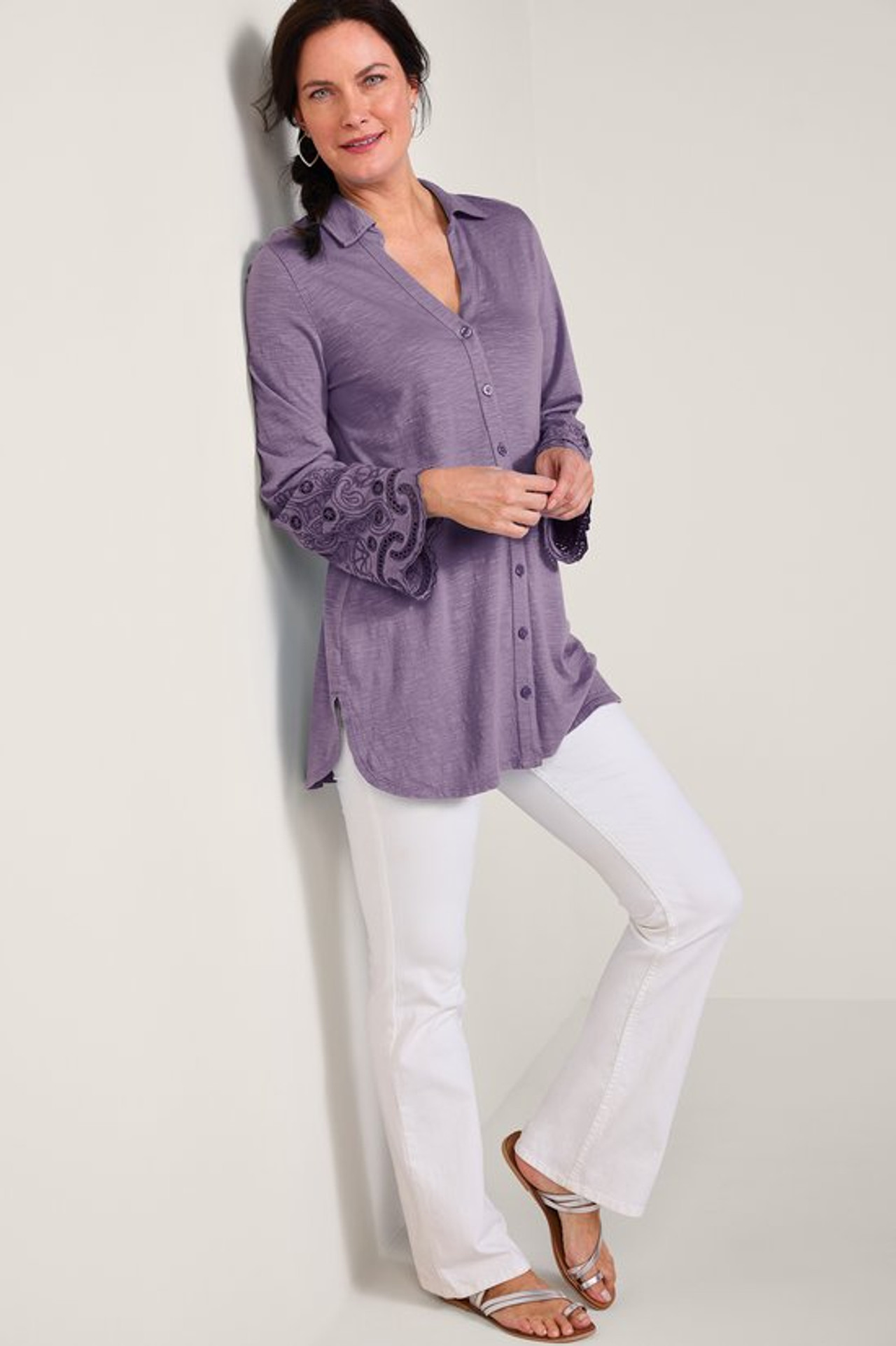 Sylvette Embroidered Tunic Big Shirt