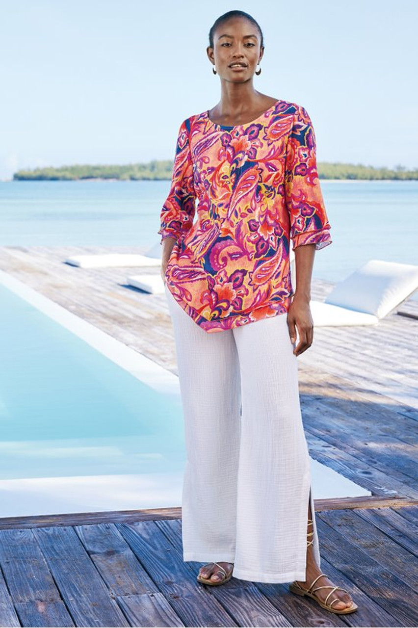 Khulani Wide Leg Gauze Pants