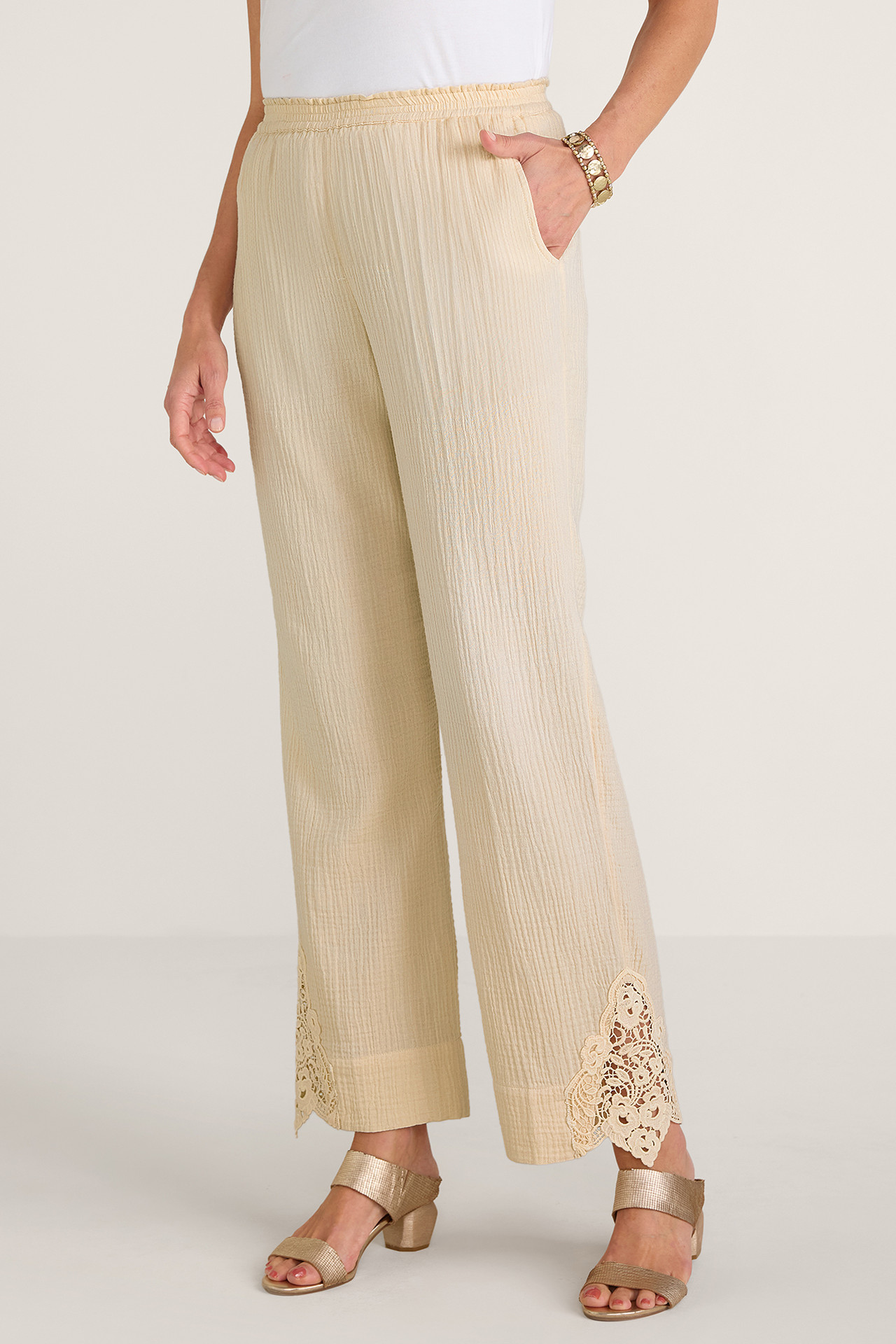Hint of Lace Gauze Pants