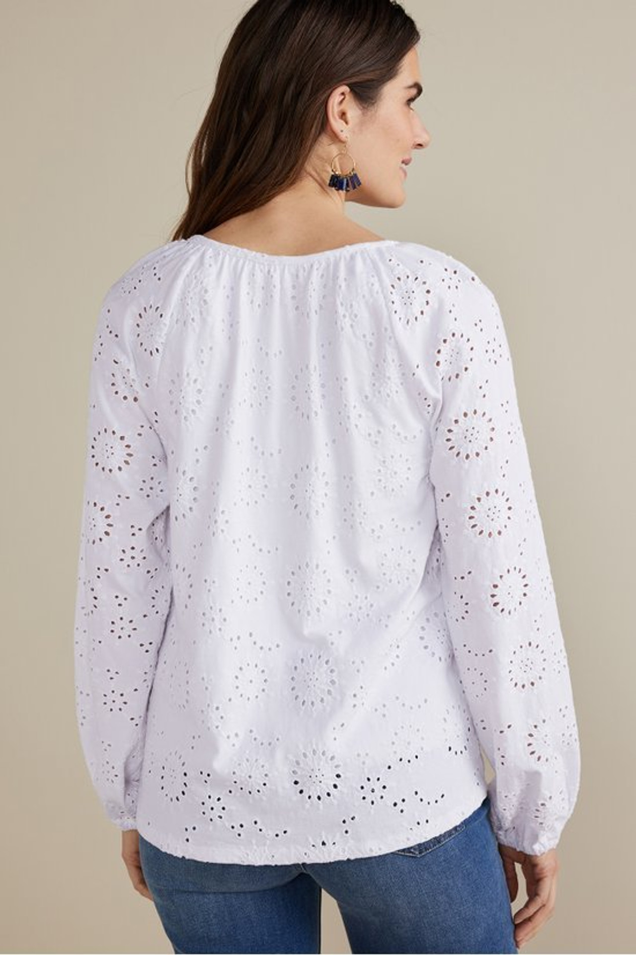 Rhiannon Eyelet Peasant Top