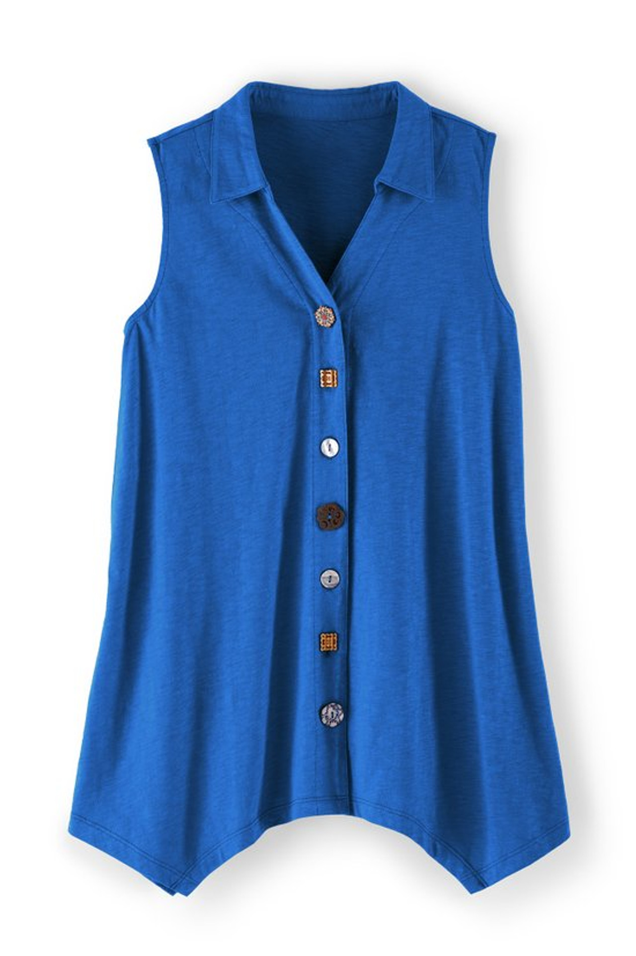 Danielle Button Sleeveless Tunic1253