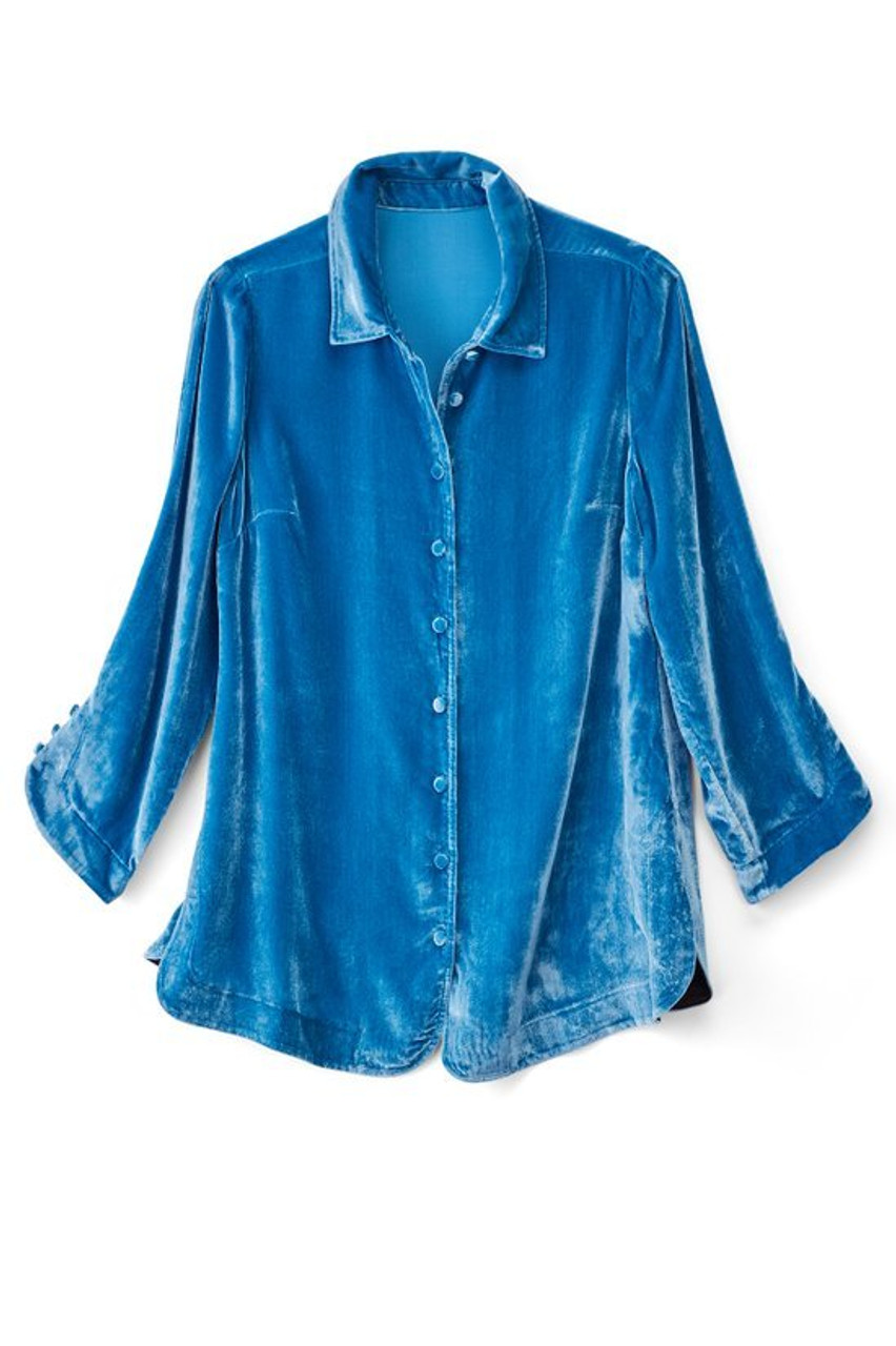 Icon Silk Velvet Poets Tunic Shirt