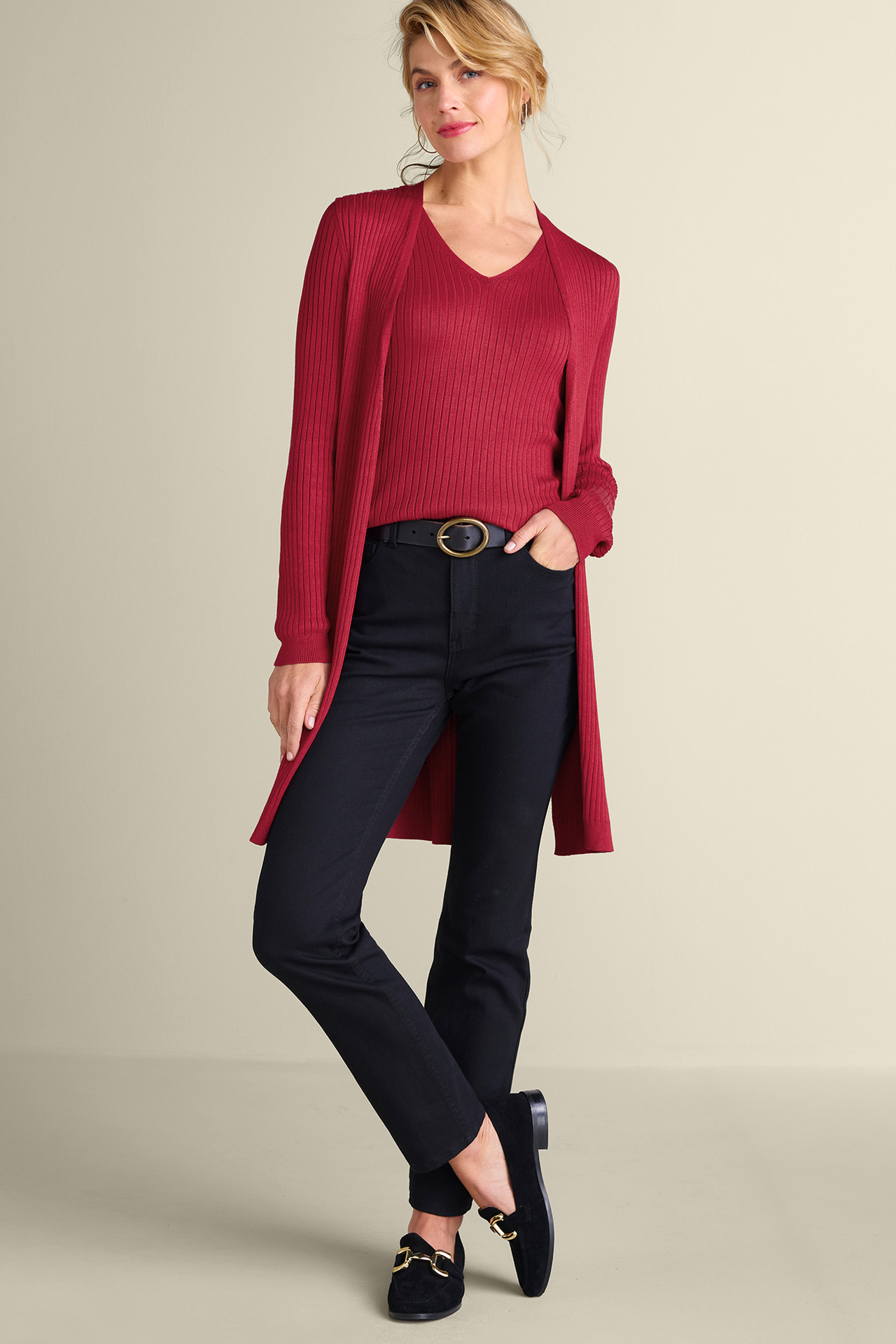 SoftEssential™ Ribbed Long Cardi1483