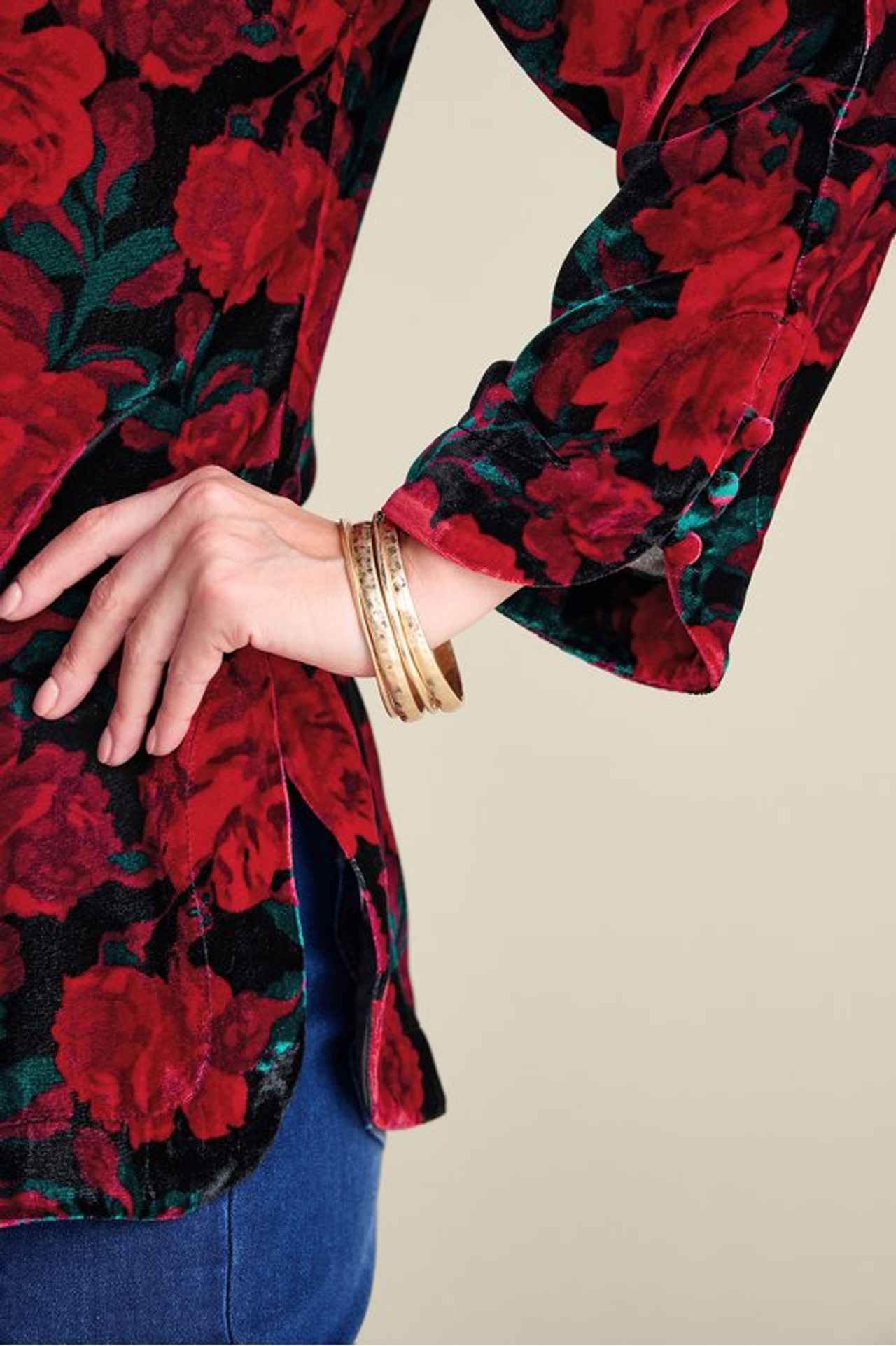 Icon Silk Velvet Poets Tunic Shirt