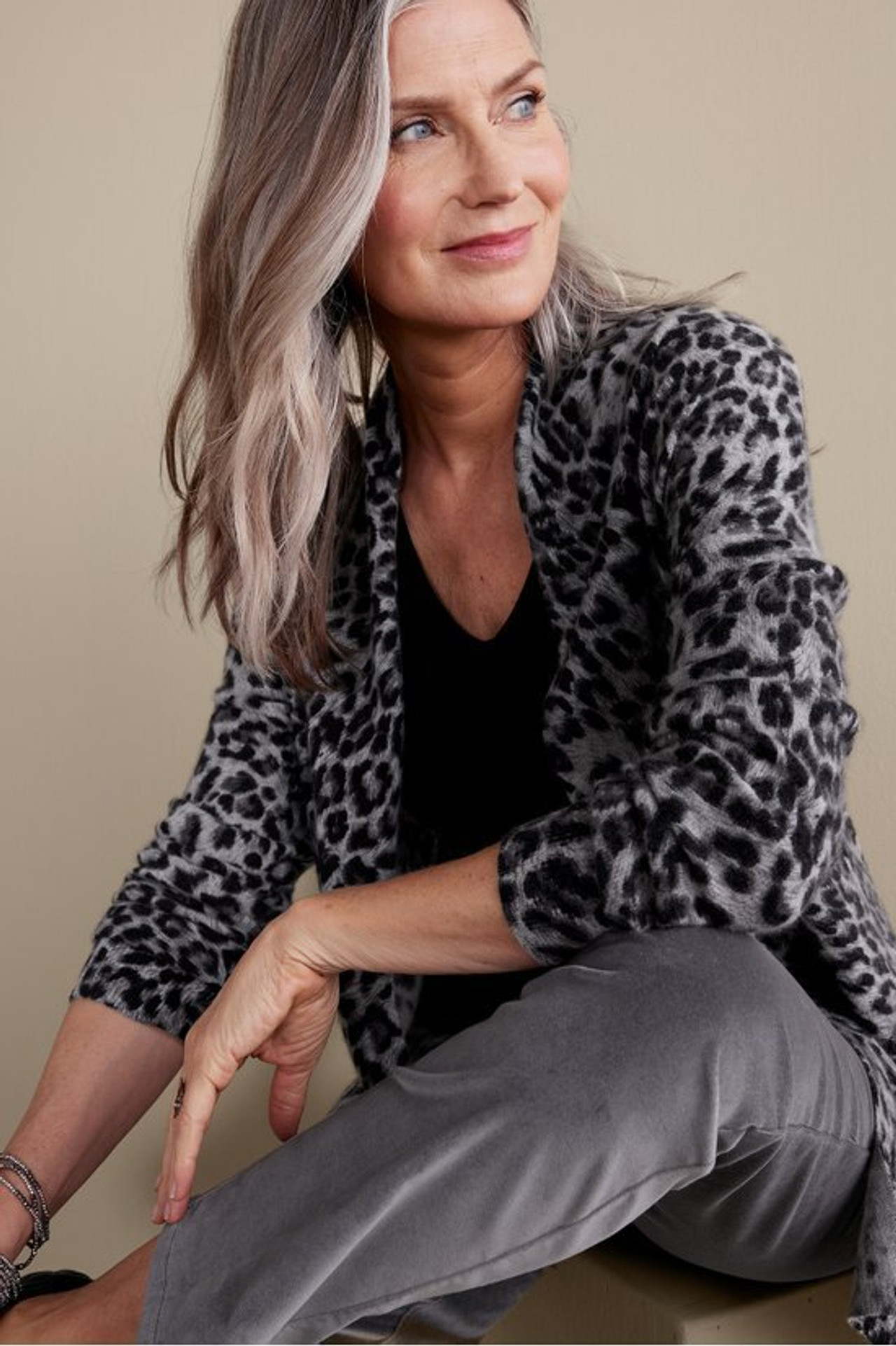 Sibyl Cashmere Printed Cardigan