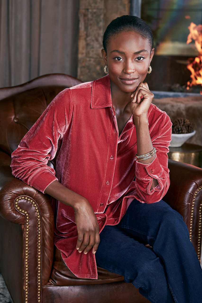 Velvet Boyfriend Tunic Shirt1479