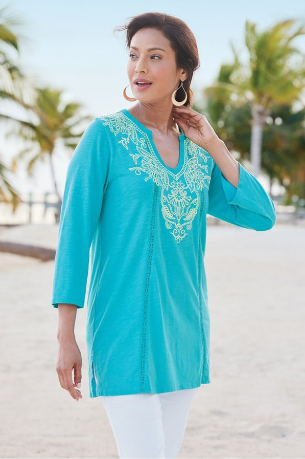 Nura Embroidered Knit Tunic