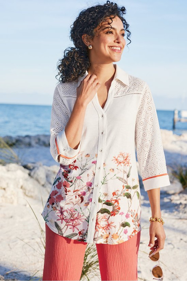 Colleen Printed Tunic Big Shirt