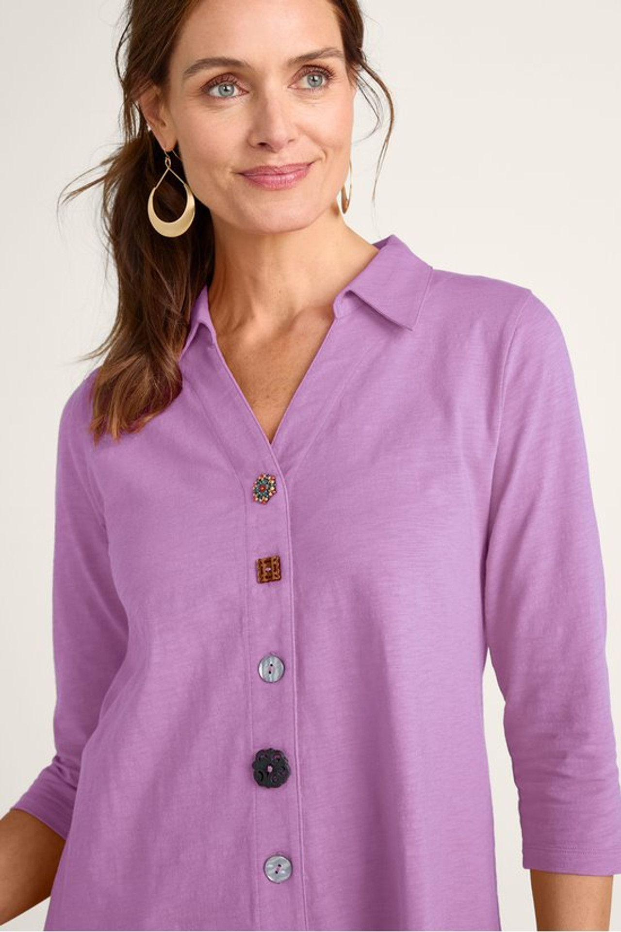 Danielle Button 3/4 Sleeve Tunic