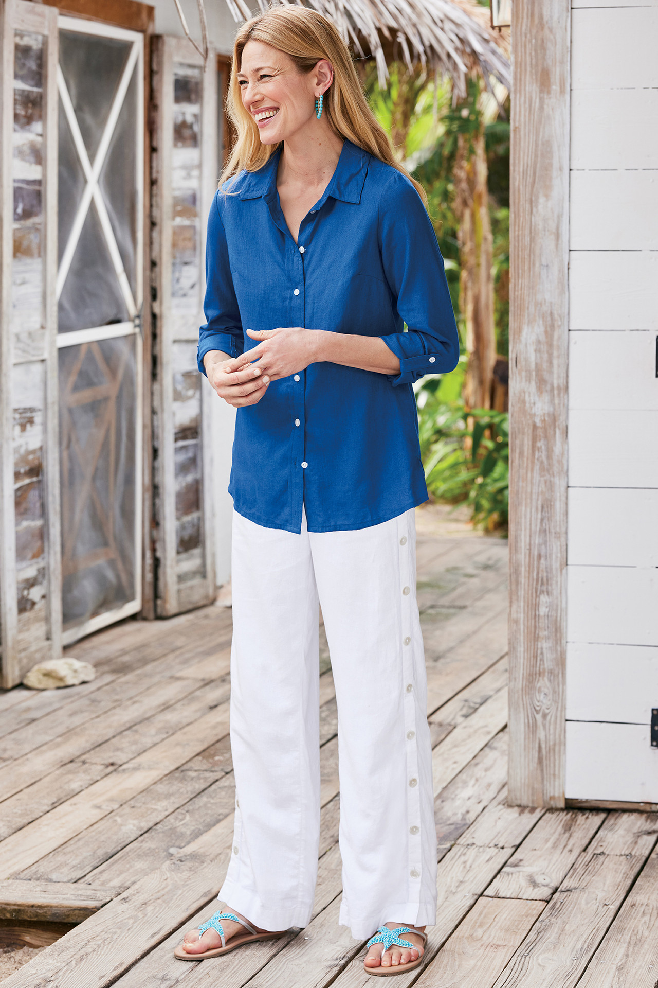 Sonoma Linen Blend Wide Leg Pants