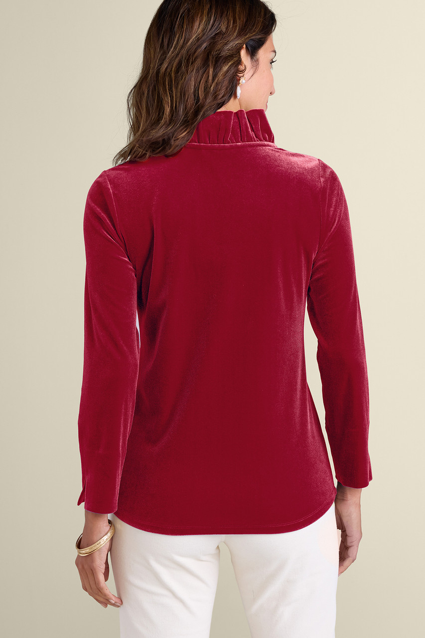 Marlee Ruffle Velvet Top