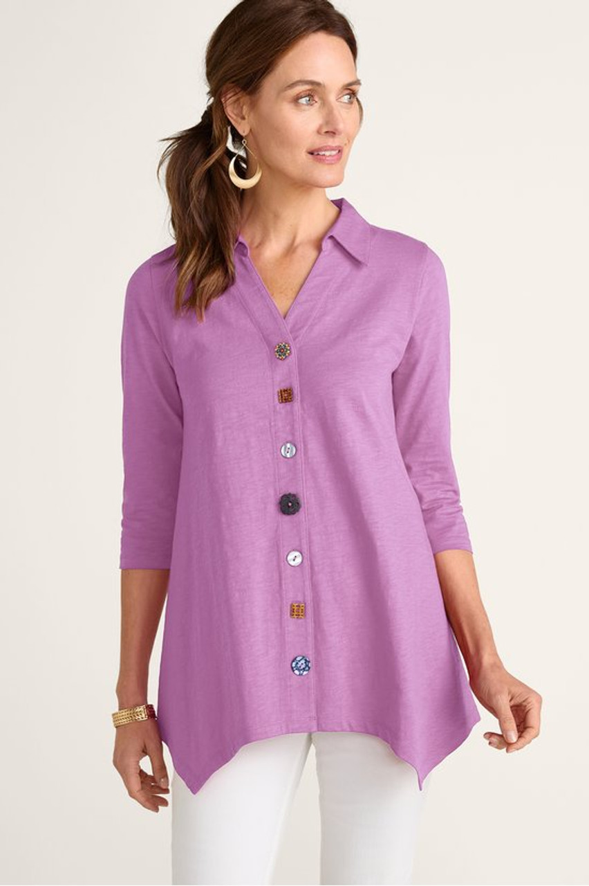 Danielle Button 3/4 Sleeve Tunic