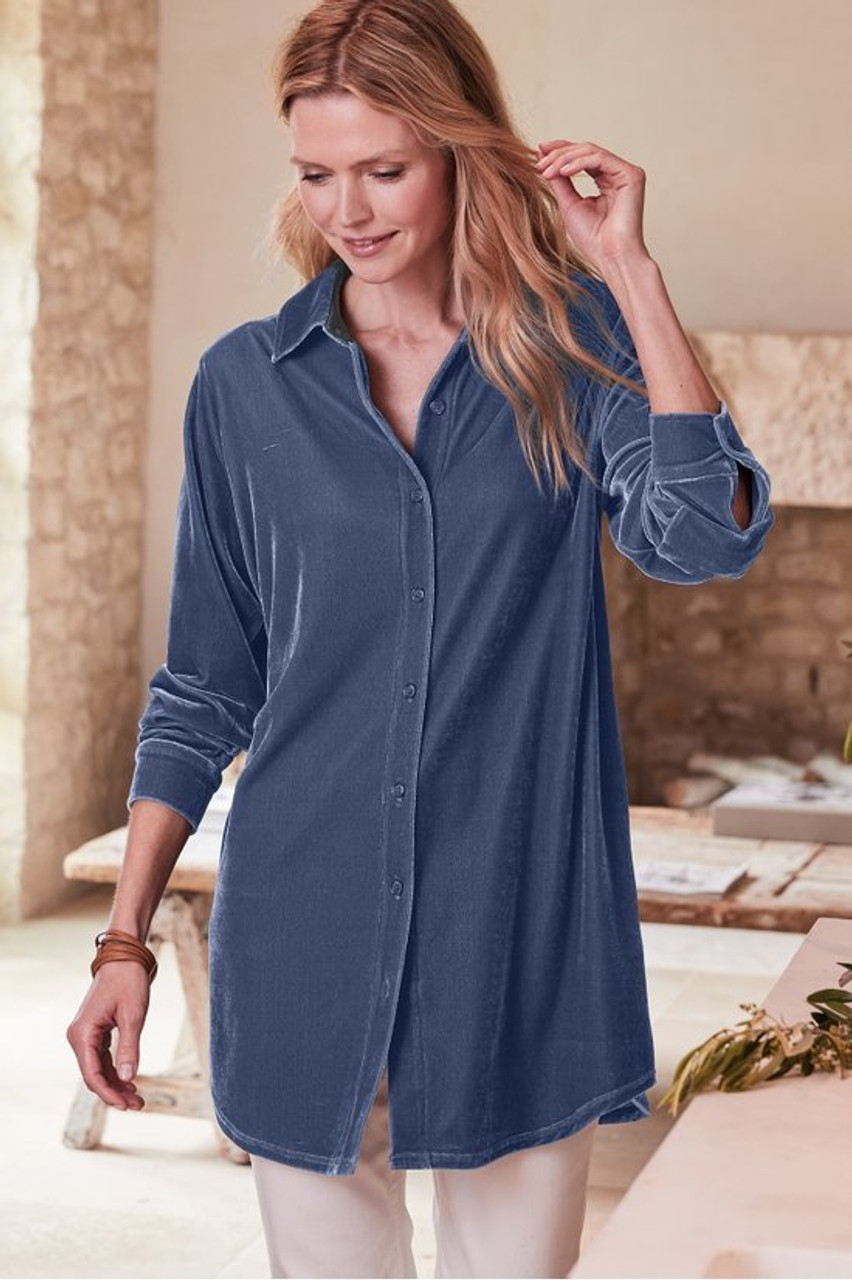 Velvet Boyfriend Tunic Shirt1479