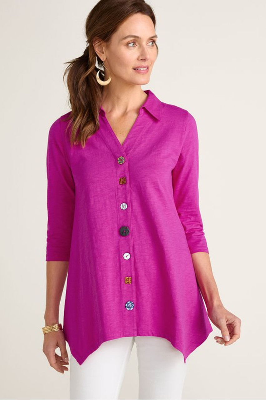 Danielle Button 3/4 Sleeve Tunic