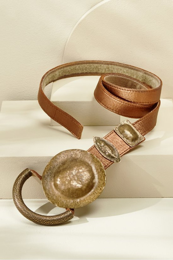 Arwen Brass Leather Belt