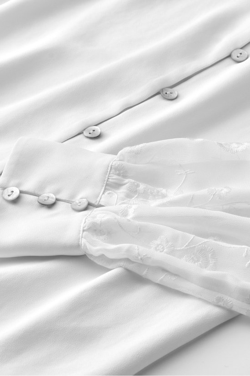 Calathea Embroidered Sleeve Shirt