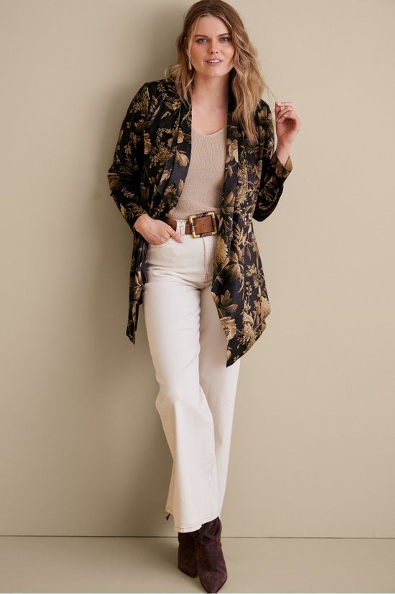 Shape Drape Faux Suede Jacket