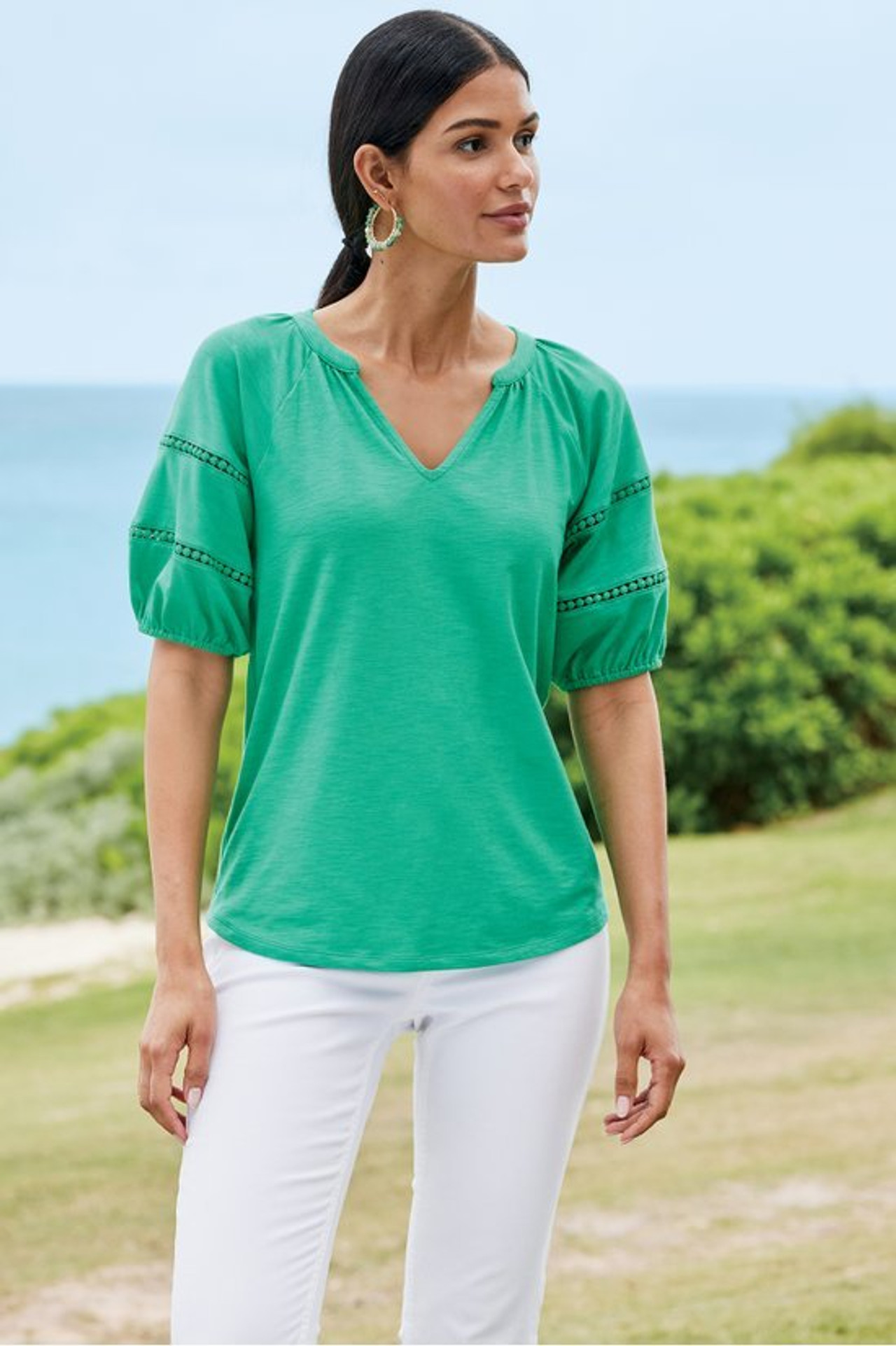 Heidi Supima® Puff Sleeve Tee