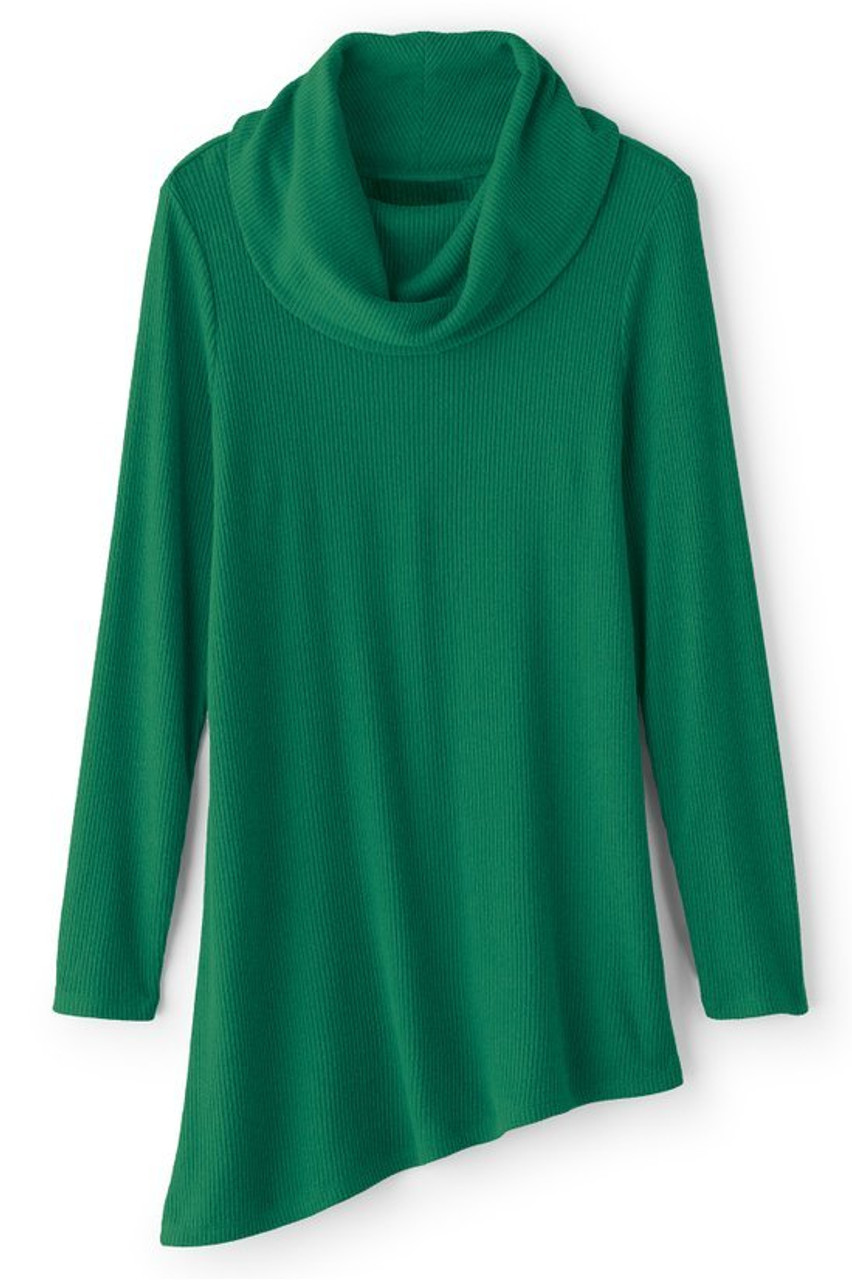 Kayla Rib Knit Cowl Neck Tunic