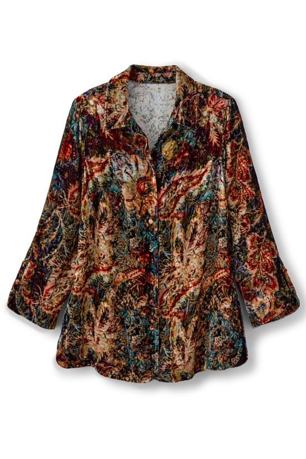 Icon Silk Velvet Poets Tunic Shirt
