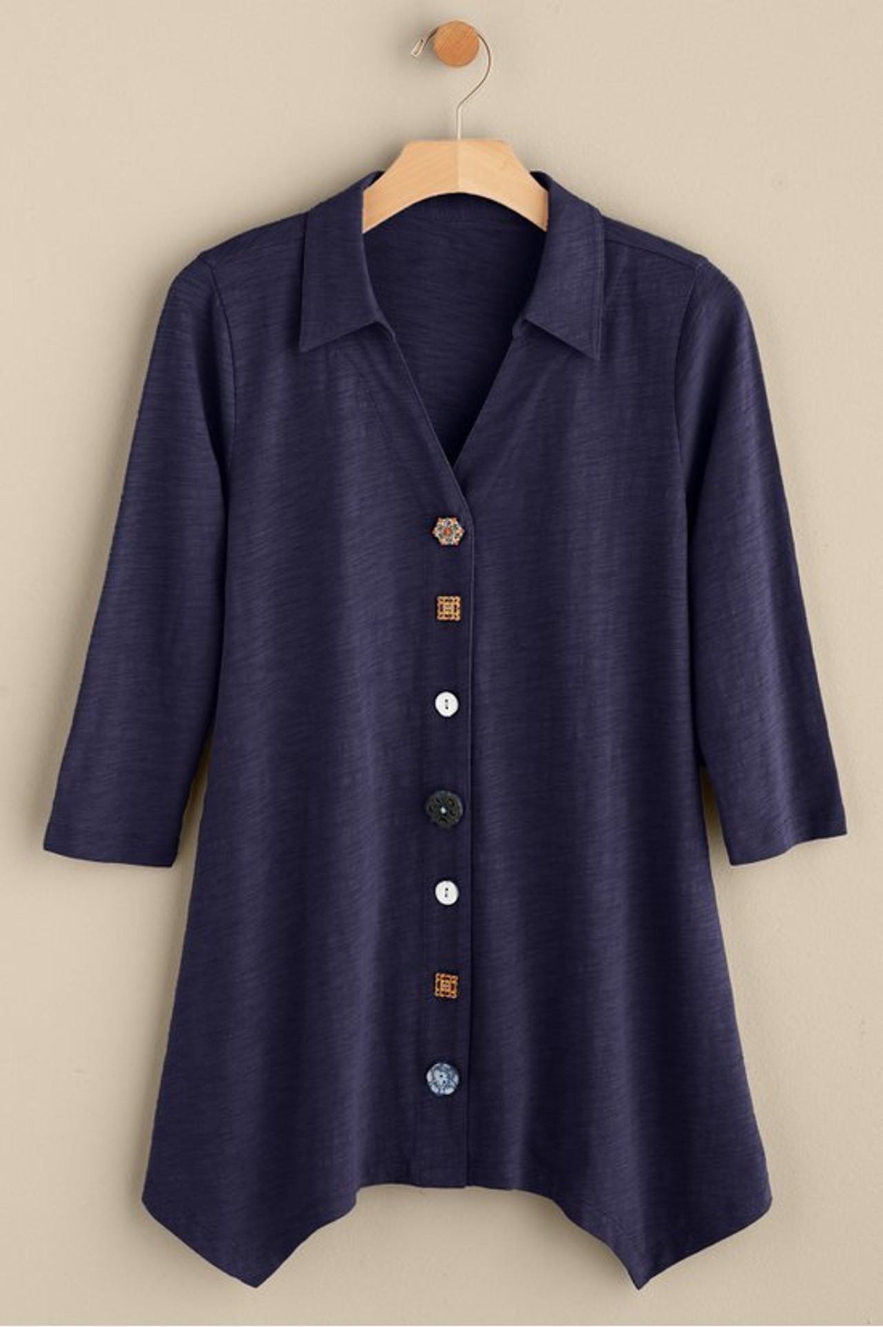 Danielle Button 3/4 Sleeve Tunic