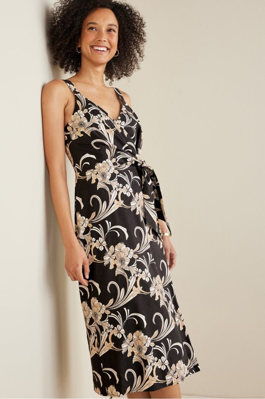 Isla Stretch Linen Midi Dress