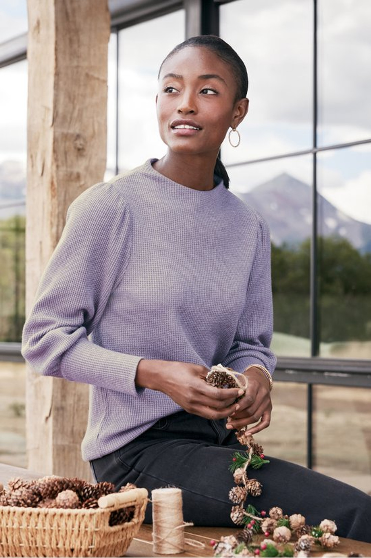 Melina Waffle Pullover
