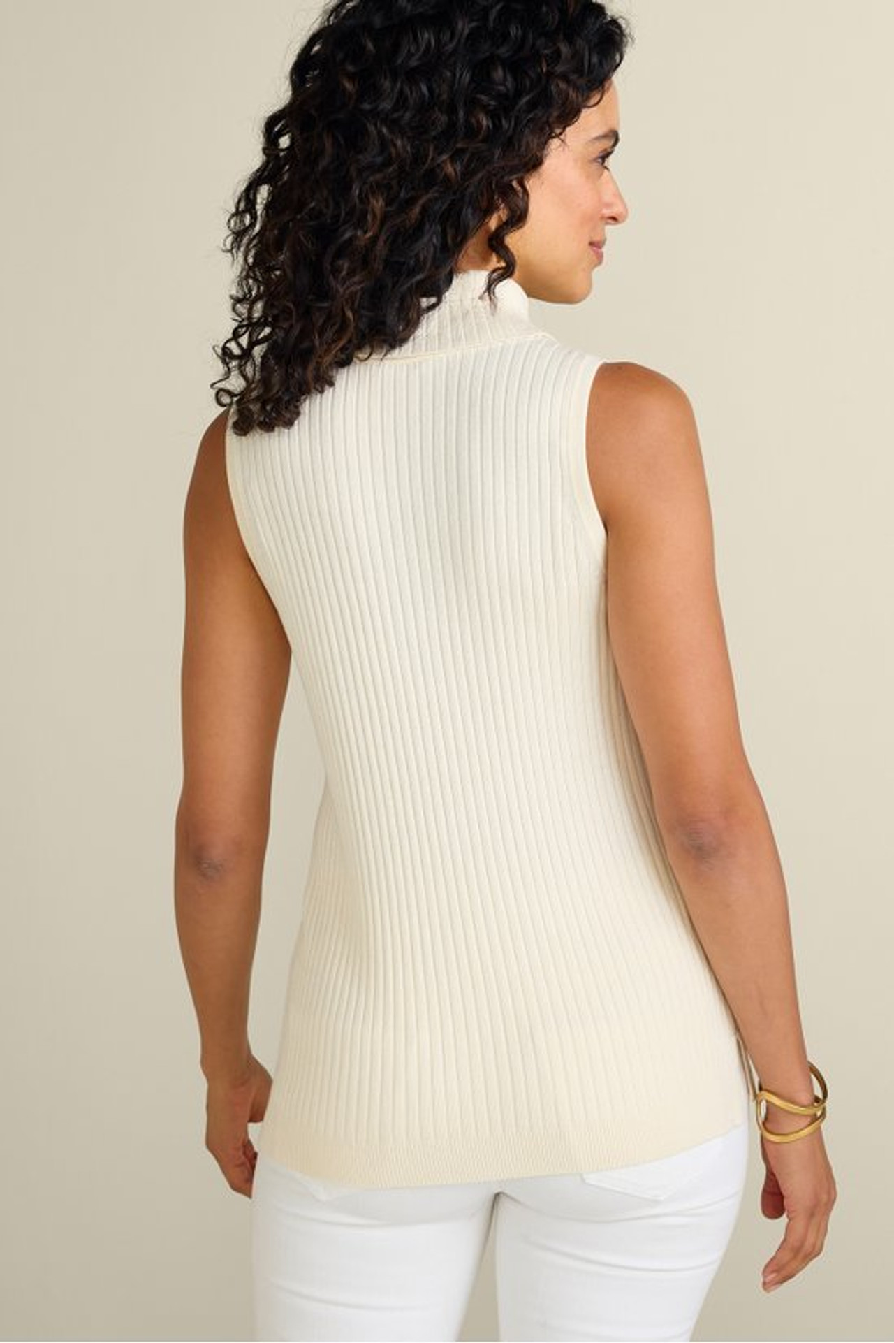 SoftEssential™ Ribbed Turtleneck Tank