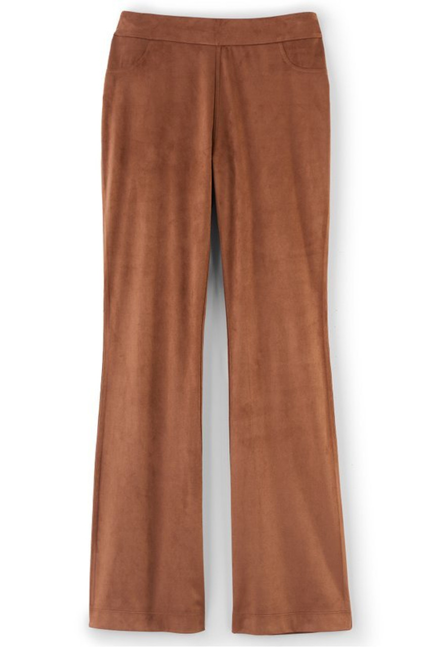 Faux Suede Bootcut Pants   2226