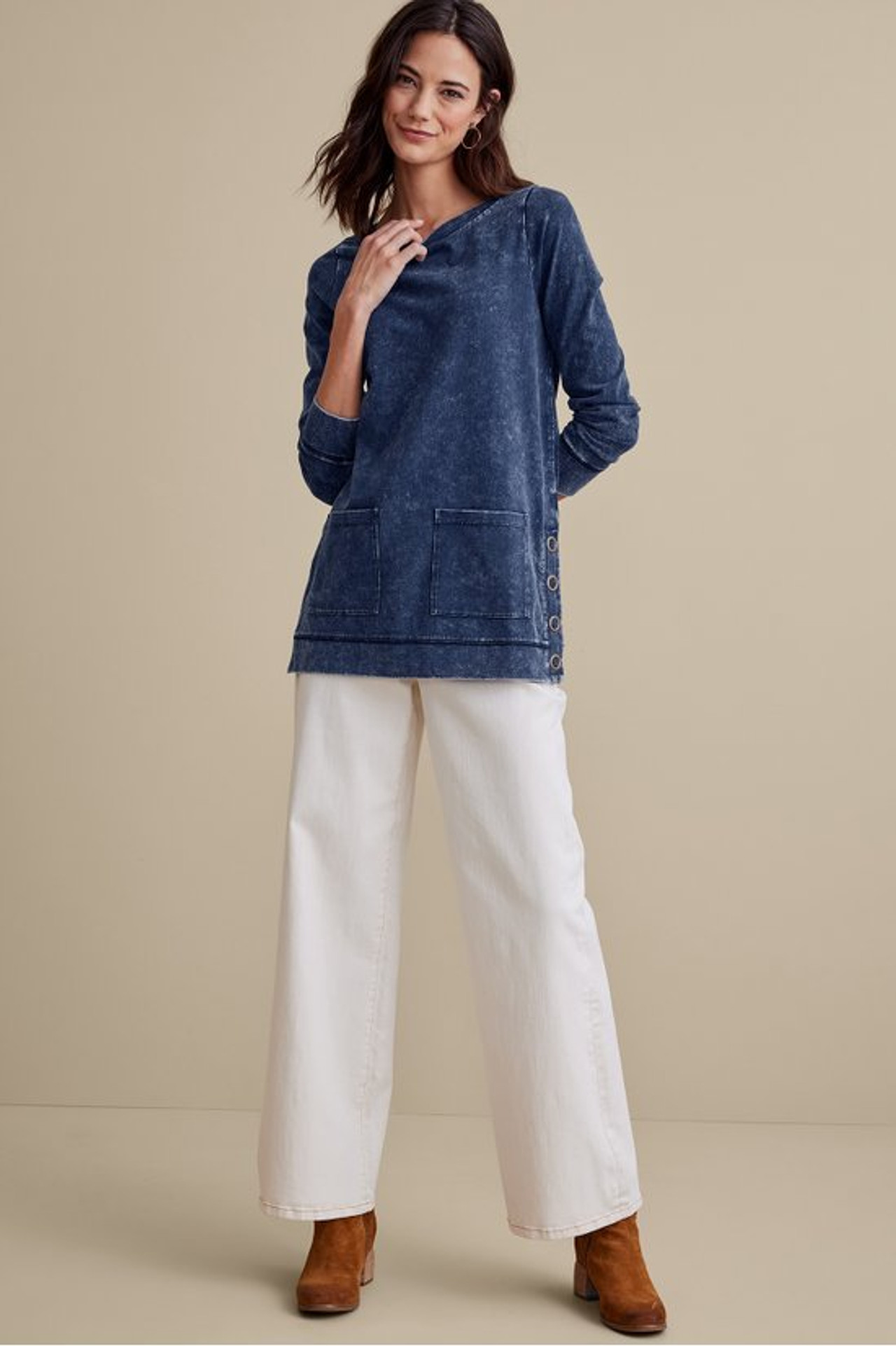 Washed Make It Snappy Pullover