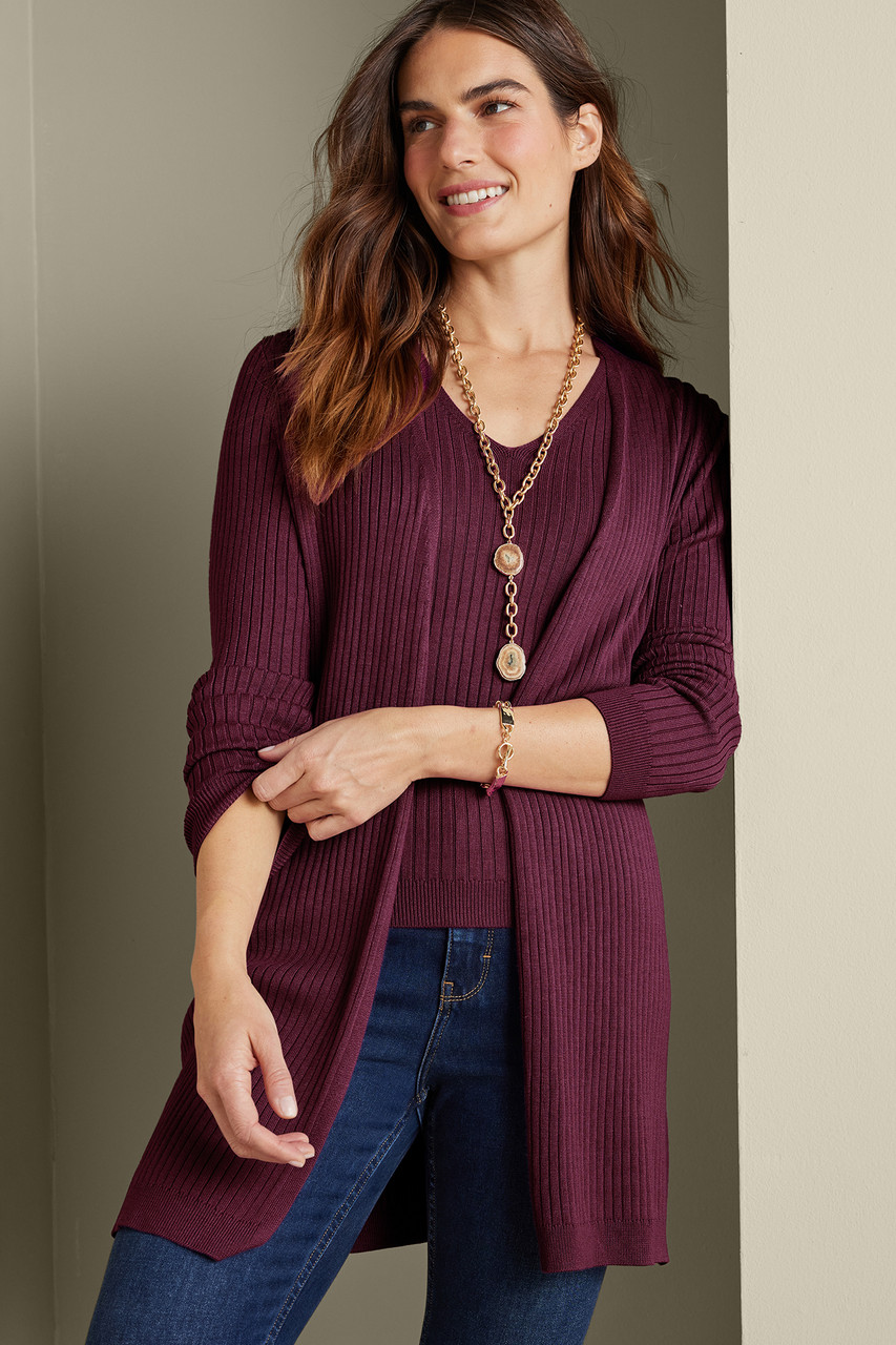 SoftEssential™ Ribbed Long Cardi1483