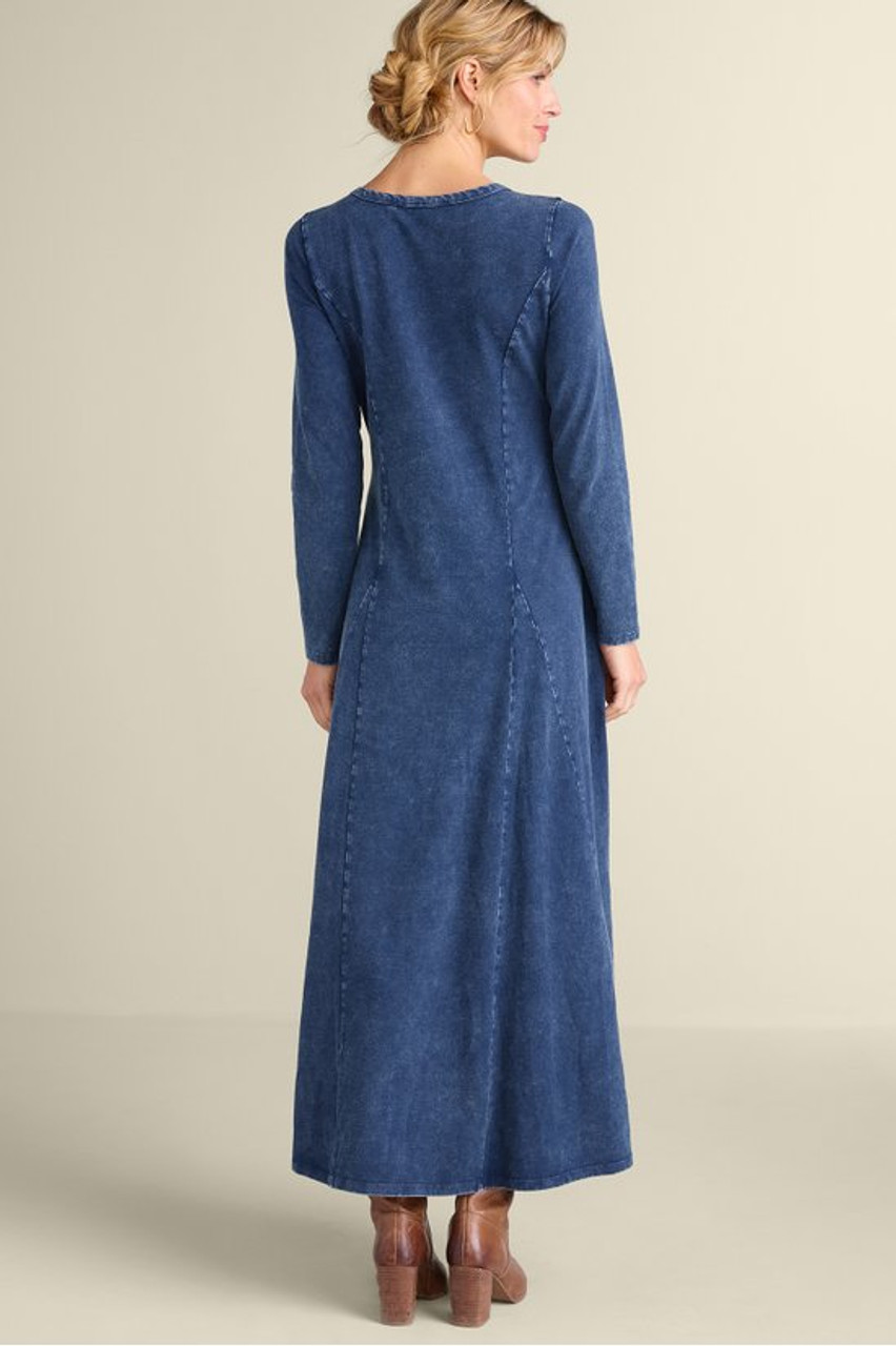 Janet Knit Denim Maxi Dress