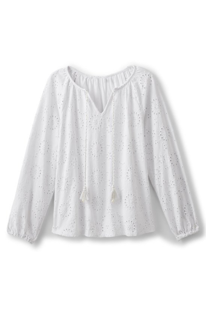 Rhiannon Eyelet Peasant Top