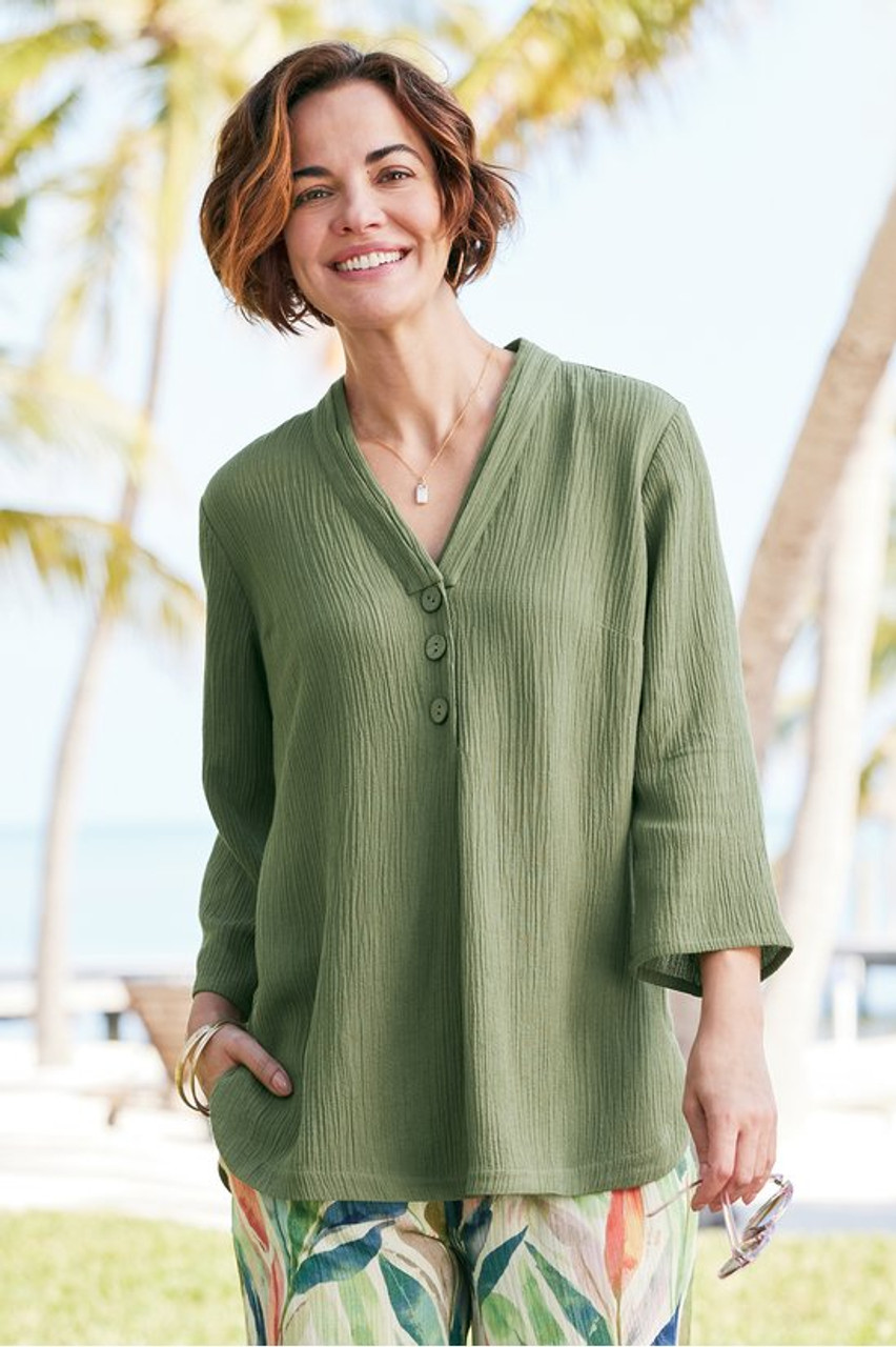 Oceo Gauze Button Tunic