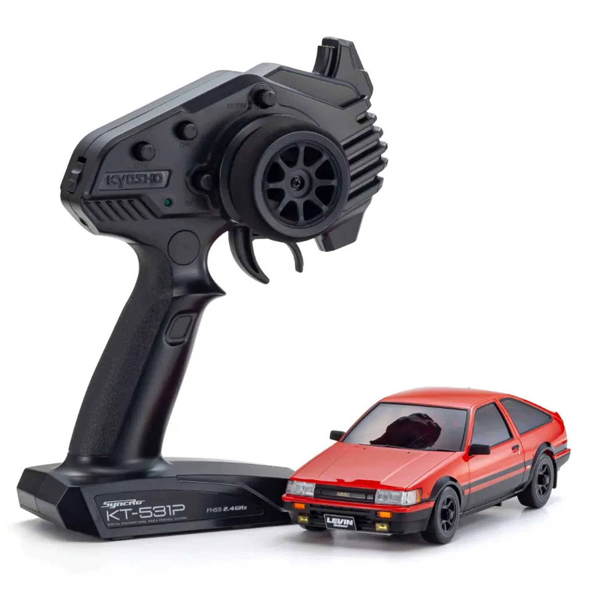 Kyosho 1/28 Toyota Corolla Levin AE86 Mini-Z AWD RTR, Red/ Black