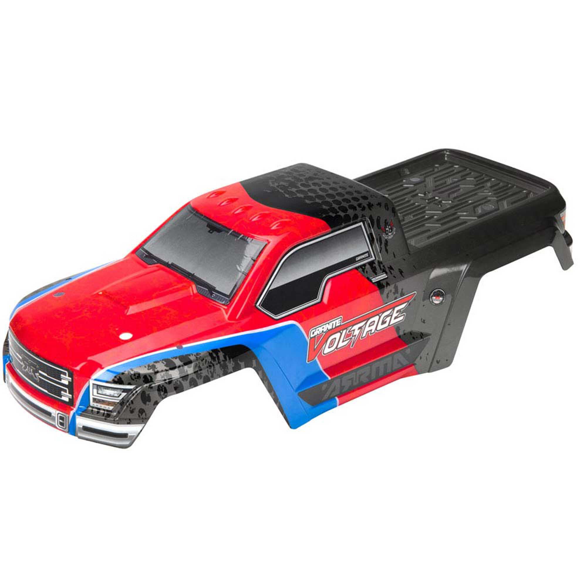 ARRMA 1/10 Painted Body with Decals, Red/Black: GRANITE VOLTAGE