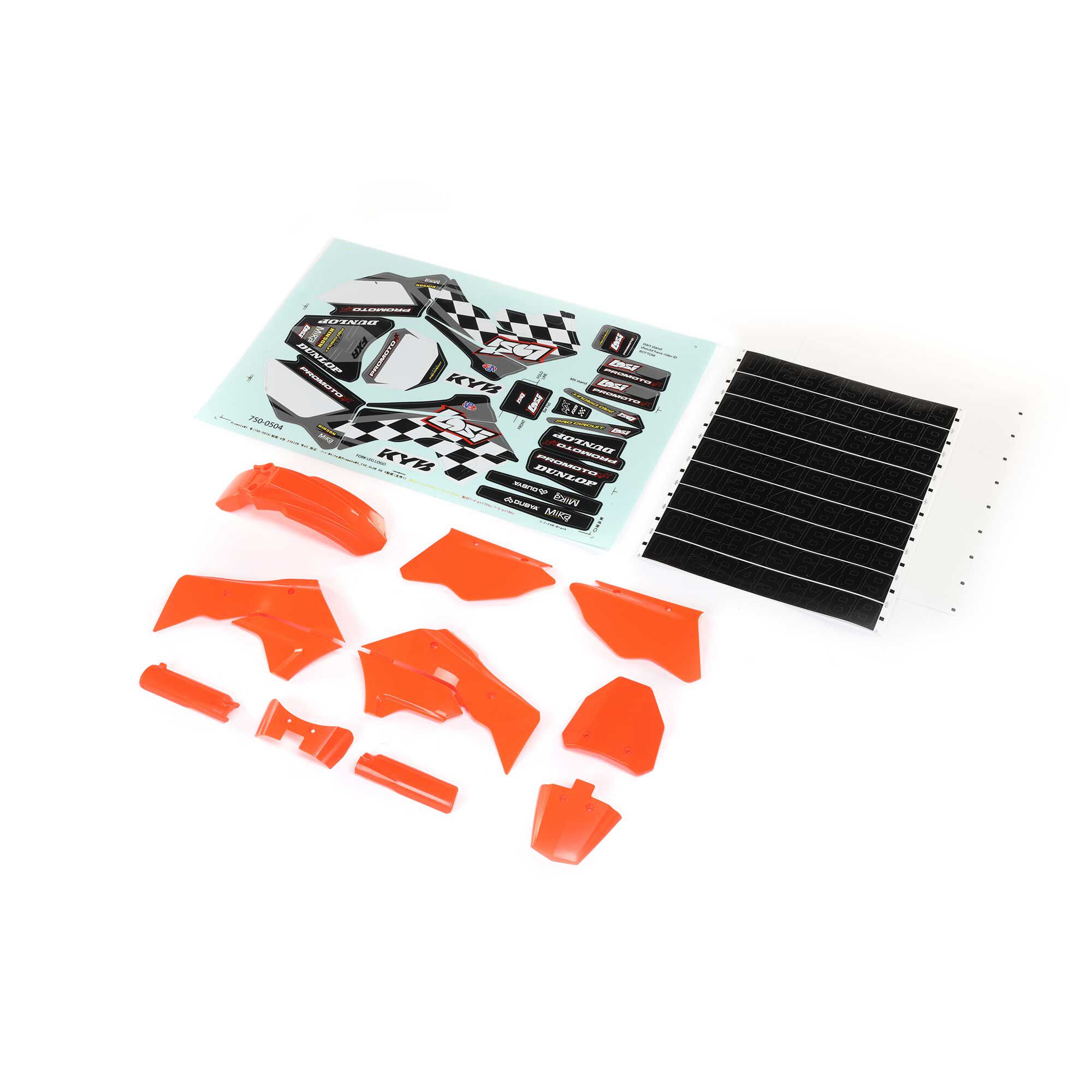 Losi Orange Plastics with Wraps: Promoto-MX