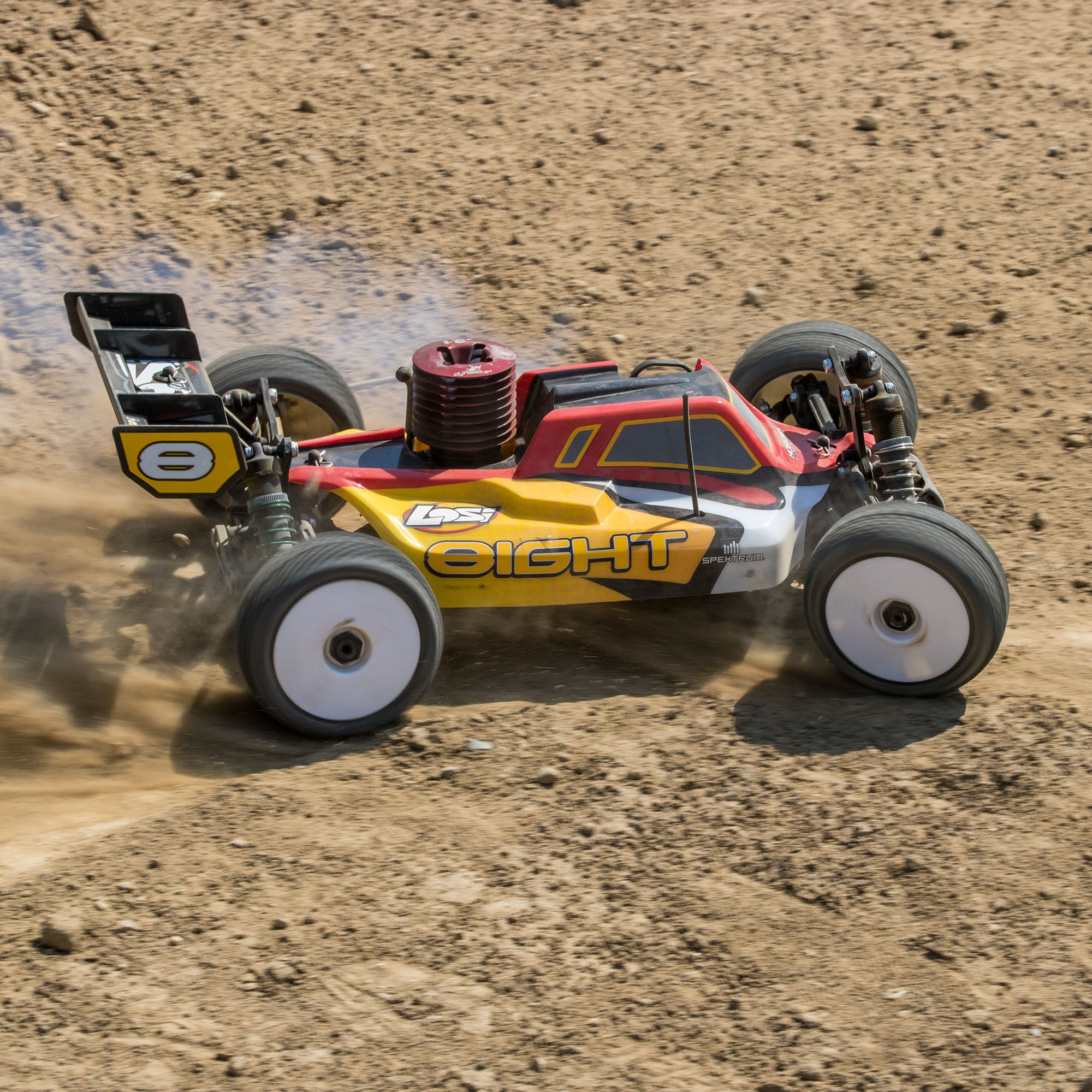 Losi 1/8 8IGHT 4WD Buggy Nitro RTR, Red/Yellow