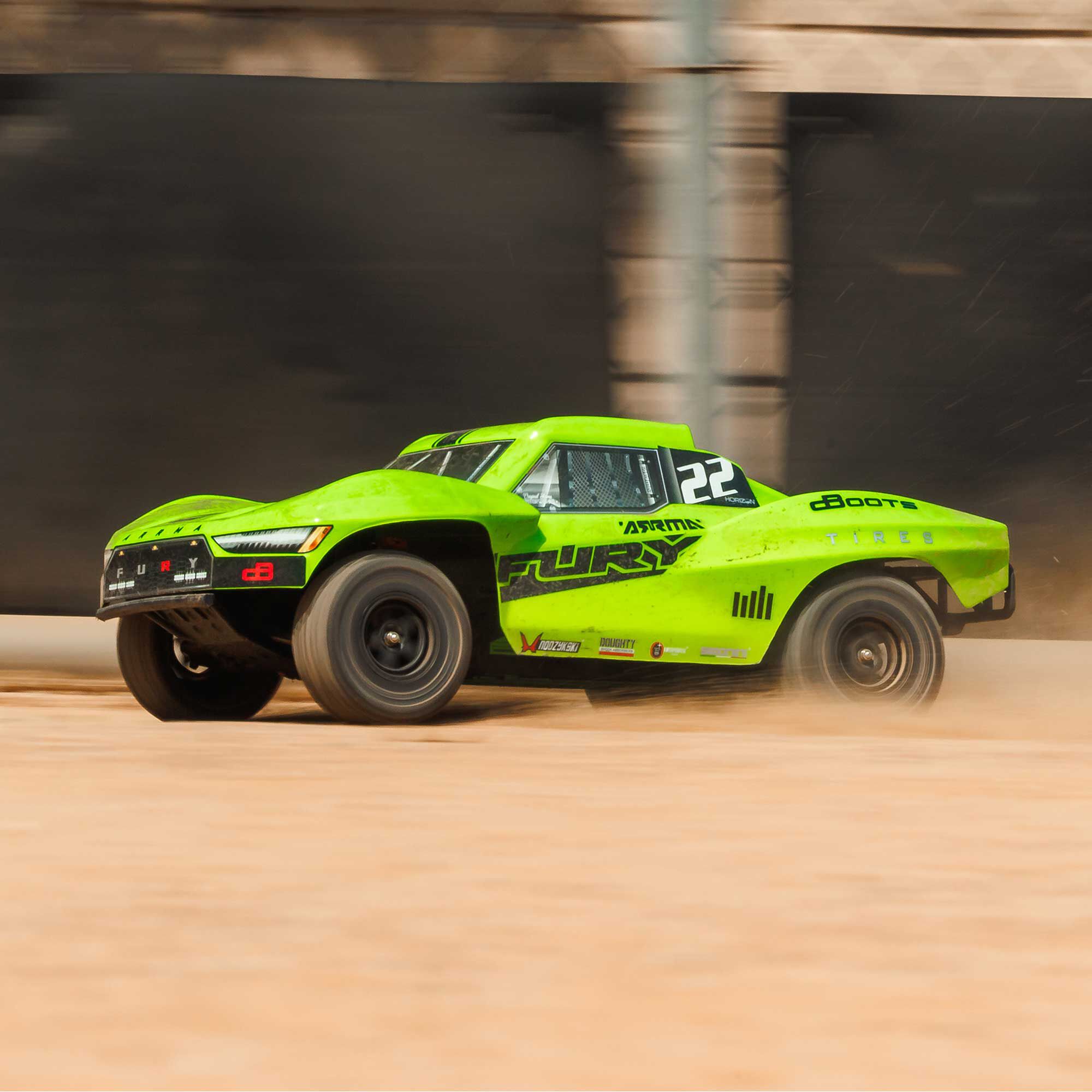 ARRMA 1/10 FURY 2WD RTR Brushed Short Course Truck, Green
