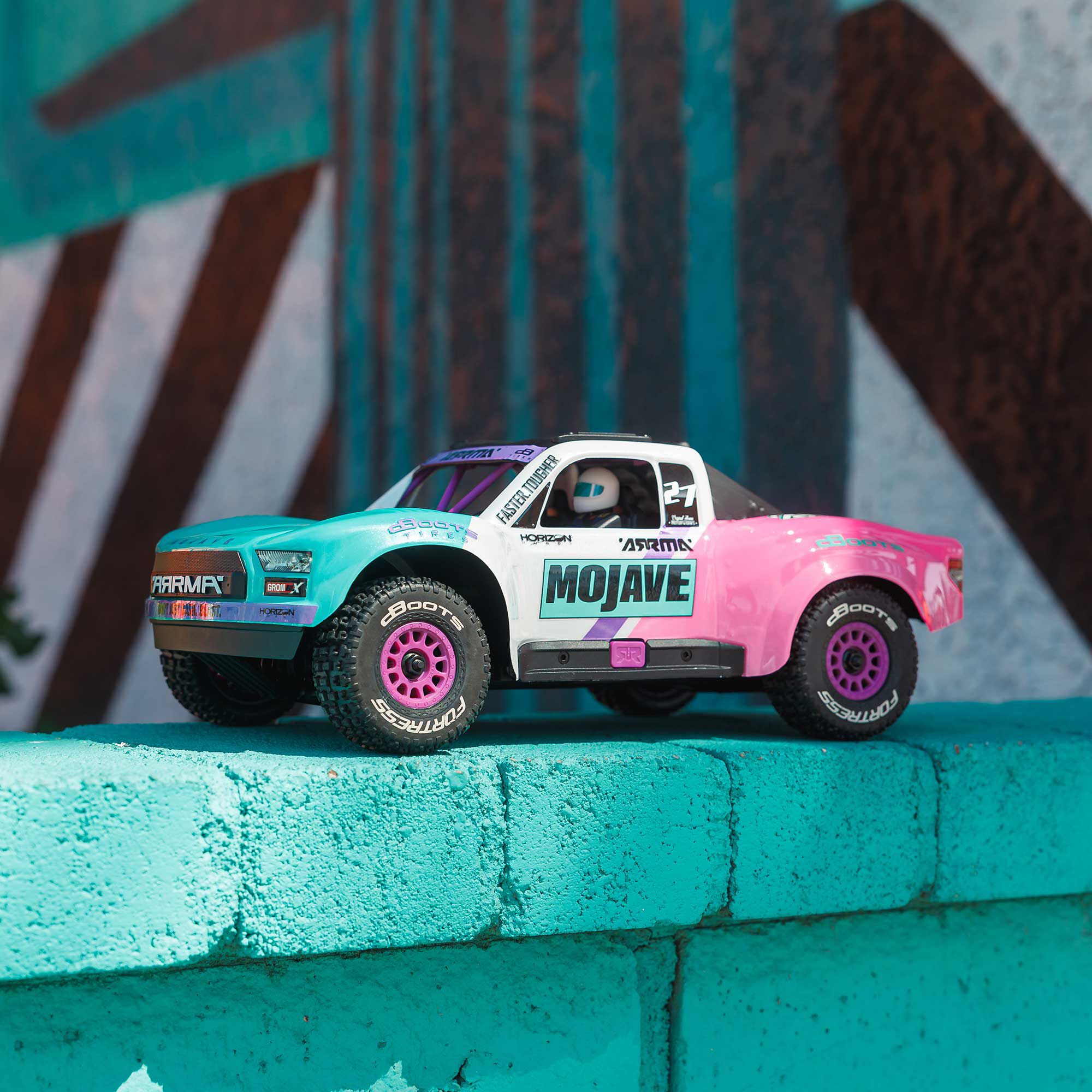 ARRMA 1/16 MOJAVE GROM 223S DSC 4X4 RTR Brushless Desert Truck, Teal (Battery & Charger Included)