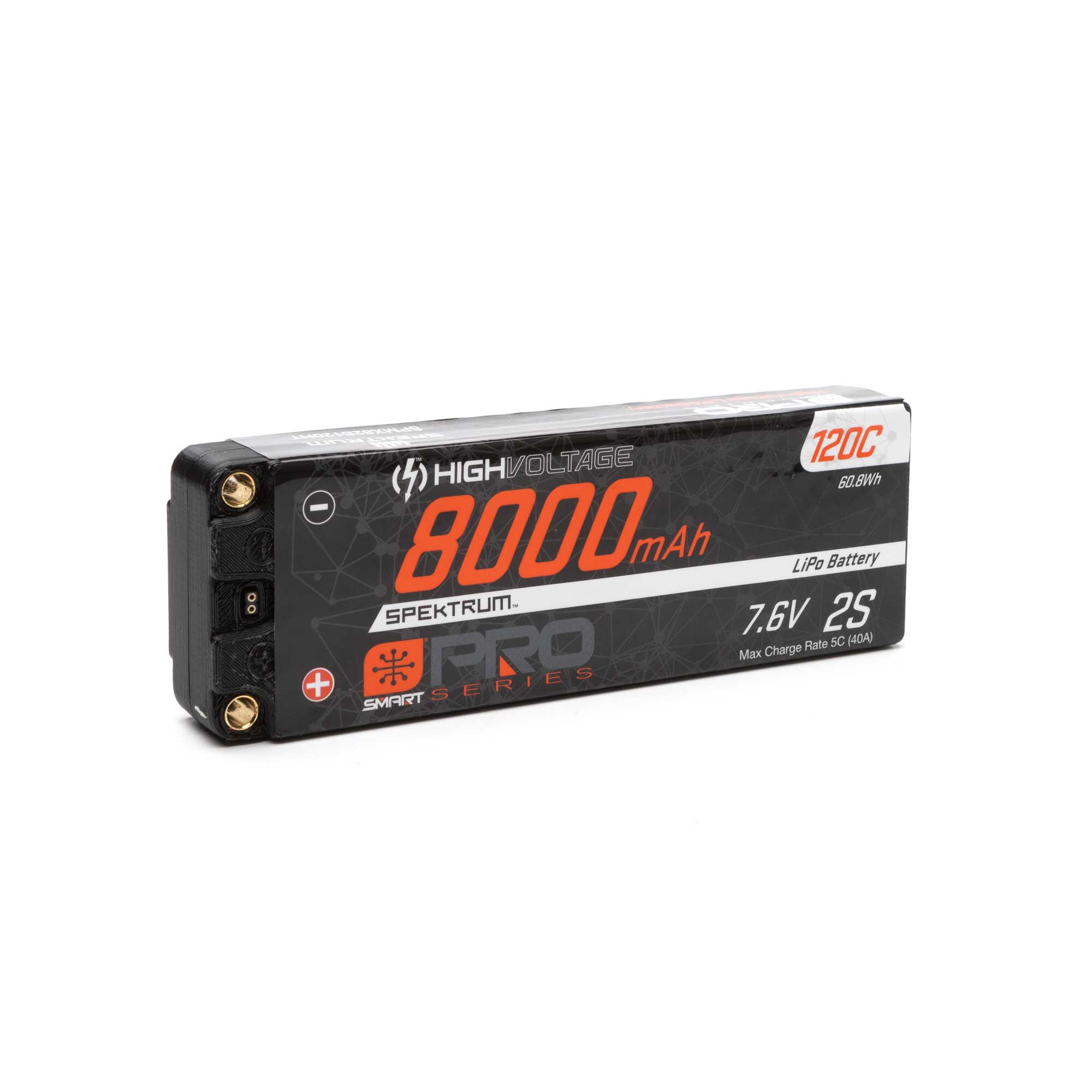Spektrum Accessories 7.6V 8000mAh 2S 120C Smart Pro Race Hardcase LiHV Battery: Tubes, 5mm