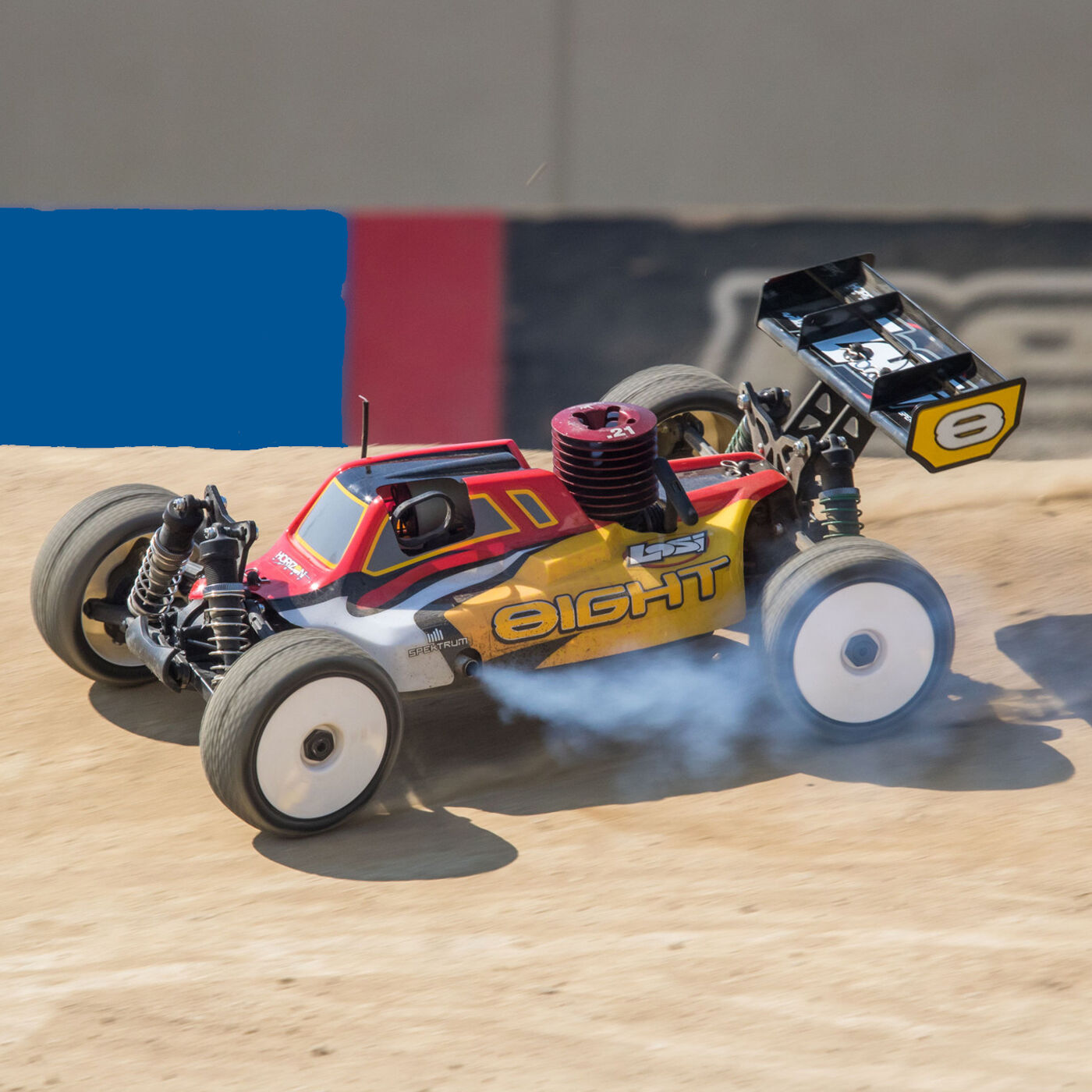 Losi 1/8 8IGHT 4WD Buggy Nitro RTR, Red/Yellow