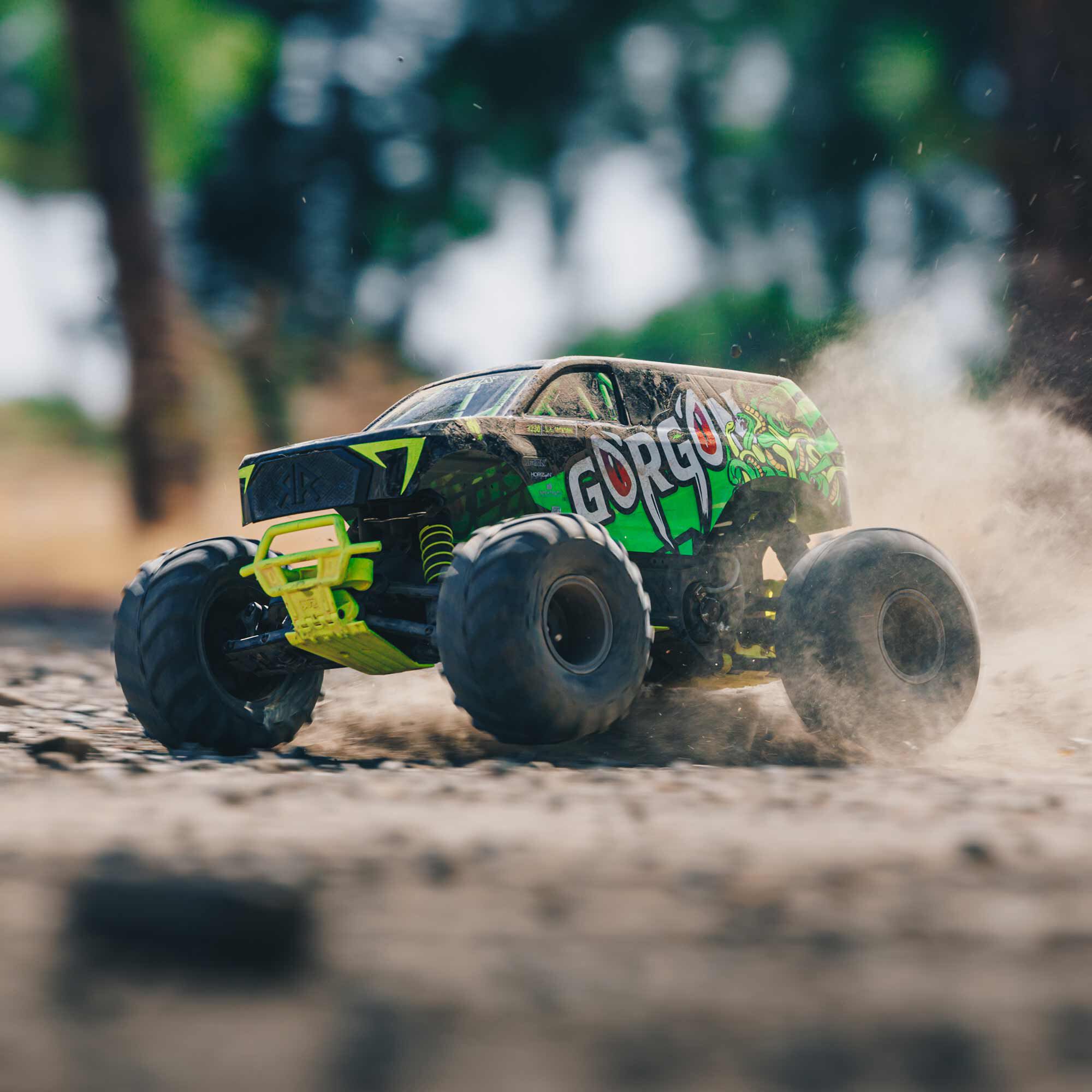ARRMA 1/10 GORGON 2WD RTR Brushed Monster Truck (Battery & Charger Included), Yellow
