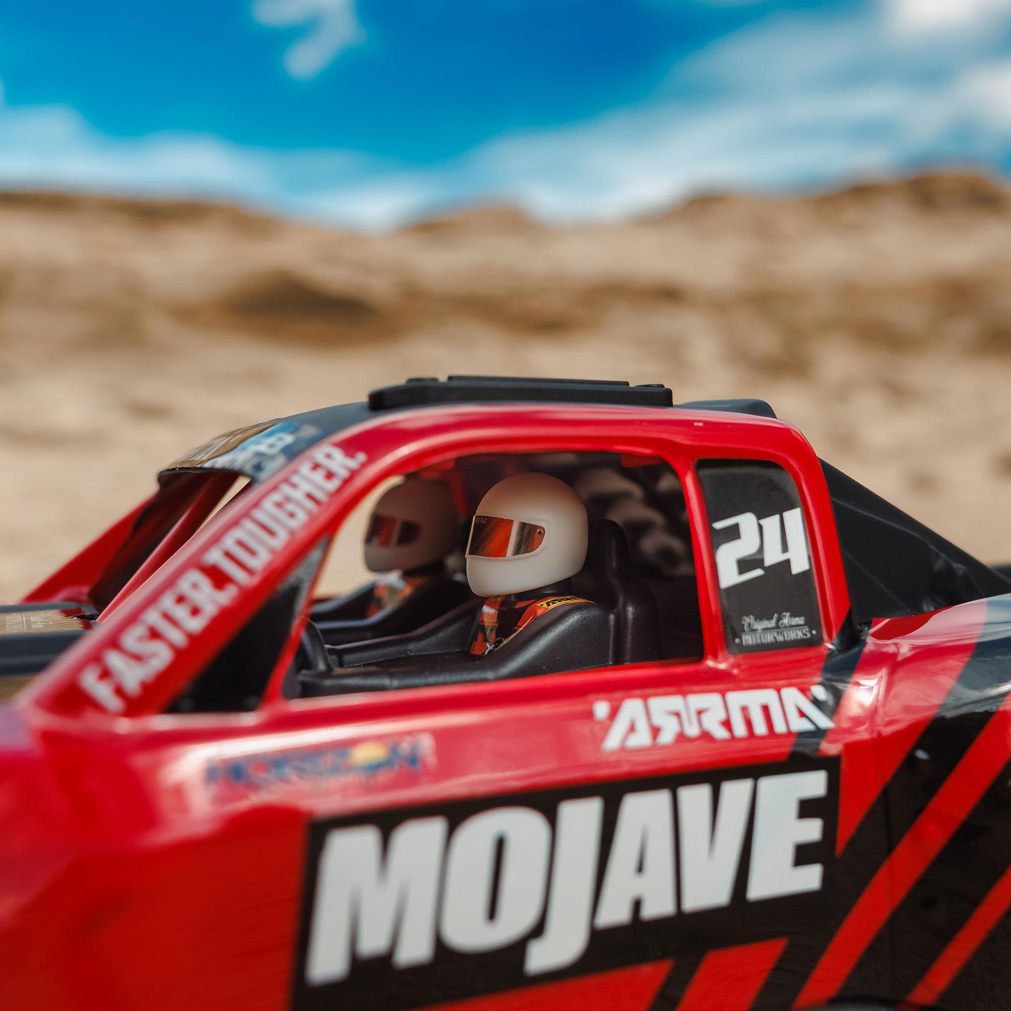 ARRMA 1/16 MOJAVE GROM 4X4 RTR Brushed Desert Truck (Battery & Charger Included), Red/Black